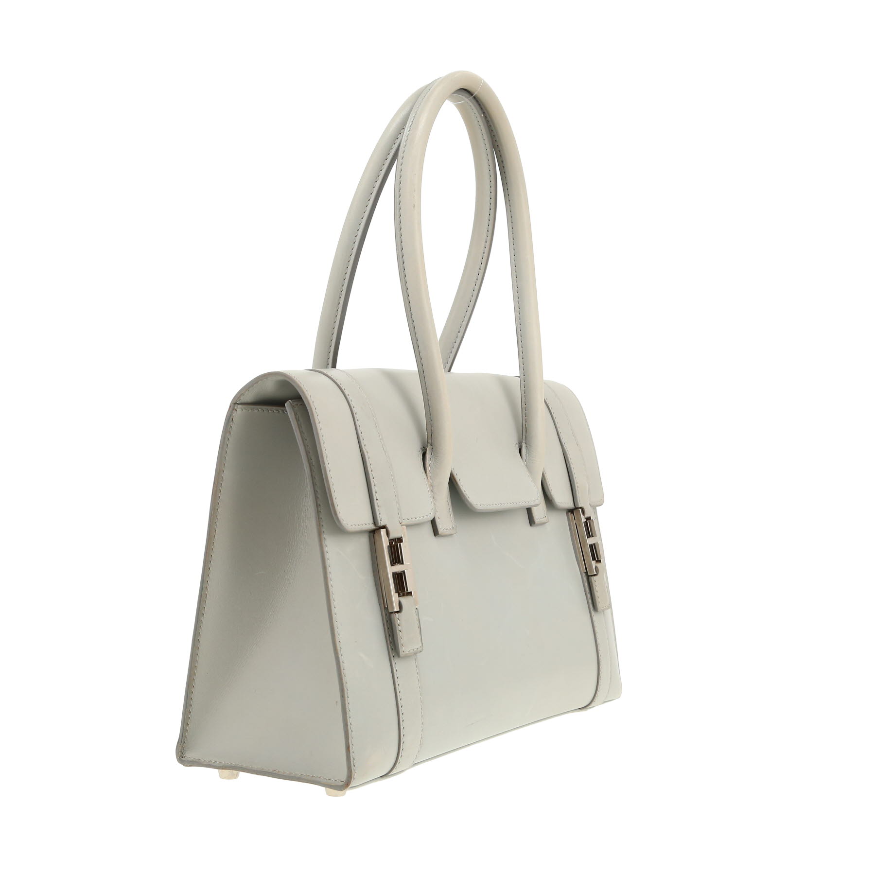 Borsa Hermès  Drag in pelle grigia
