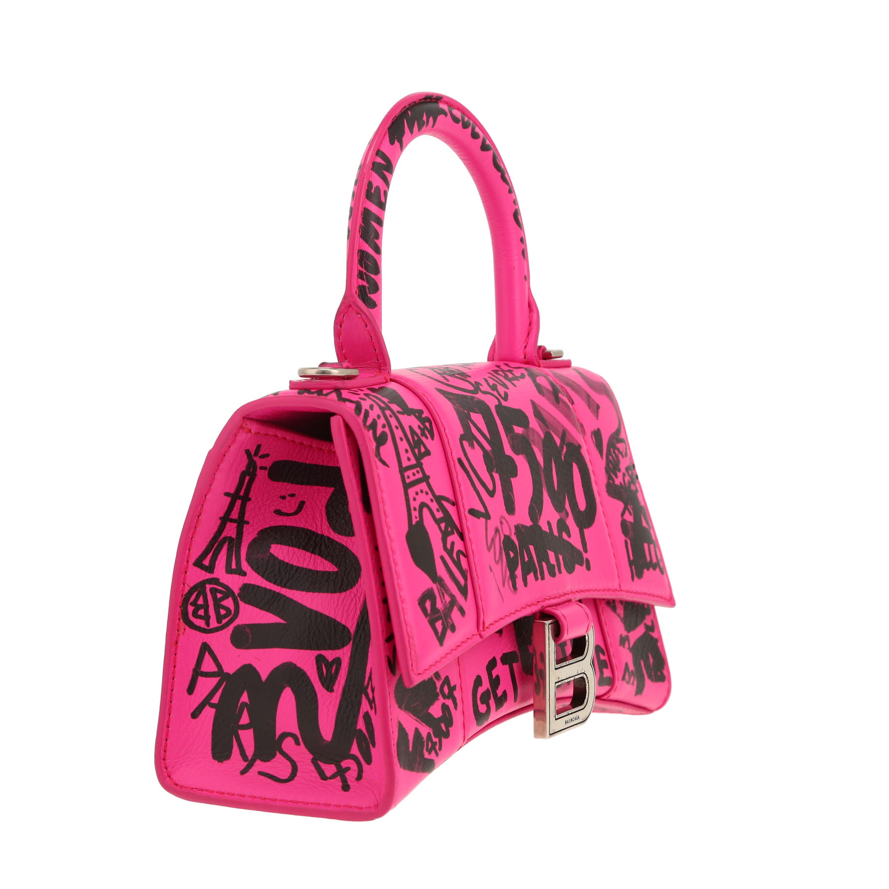 Bolso de mano Balenciaga  Hourglass en cuero rosa