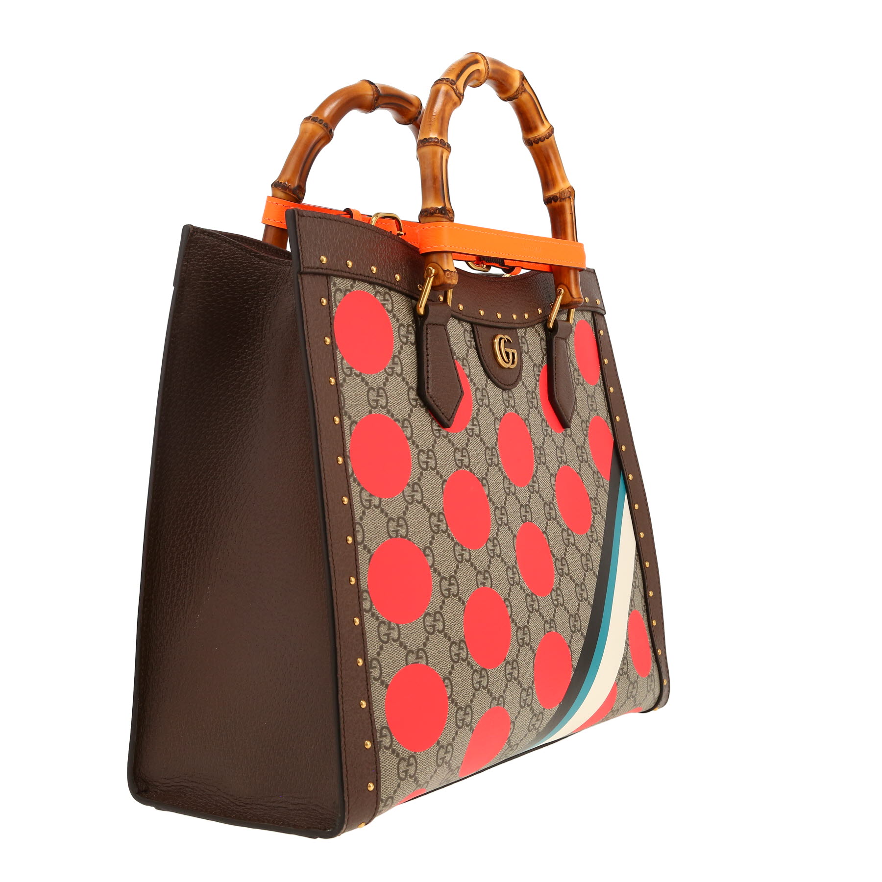 Sac bandoulière Gucci  Diana en toile siglée beige et cuir marron