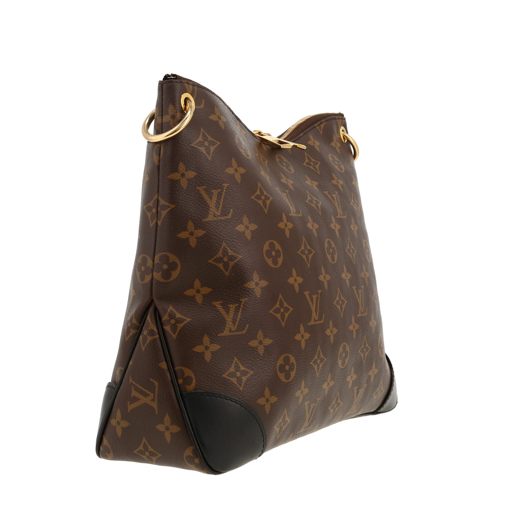 Sac bandoulière Louis Vuitton  Odeon en toile monogram marron et cuir noir