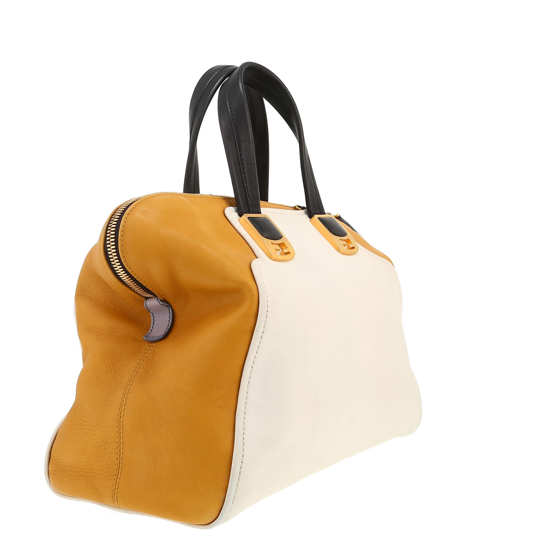 Fendi  Chameleon handbag  in yellow, beige and mauve leather