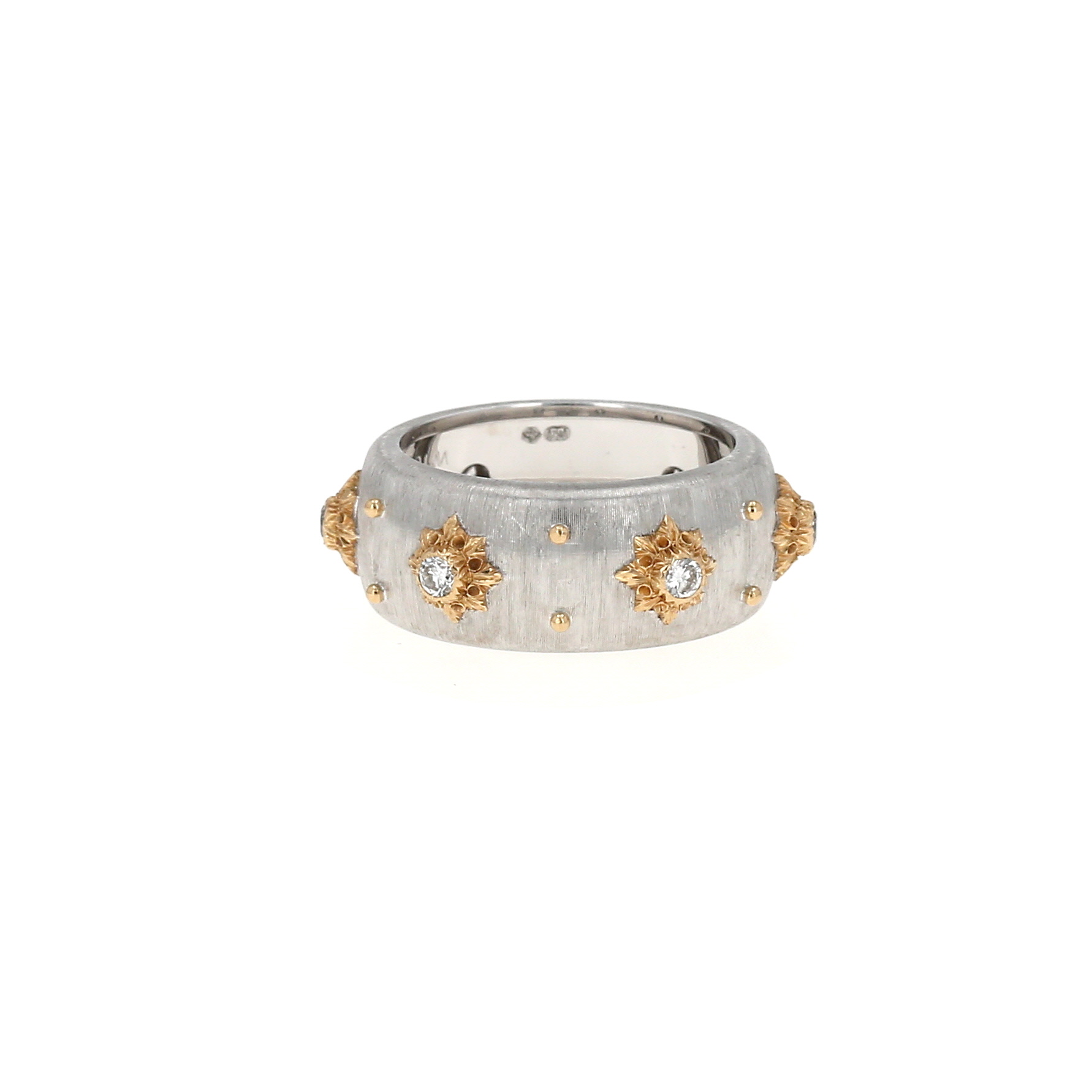 Buccellati Eternelle Macri ring in yellow gold, white gold and diamonds