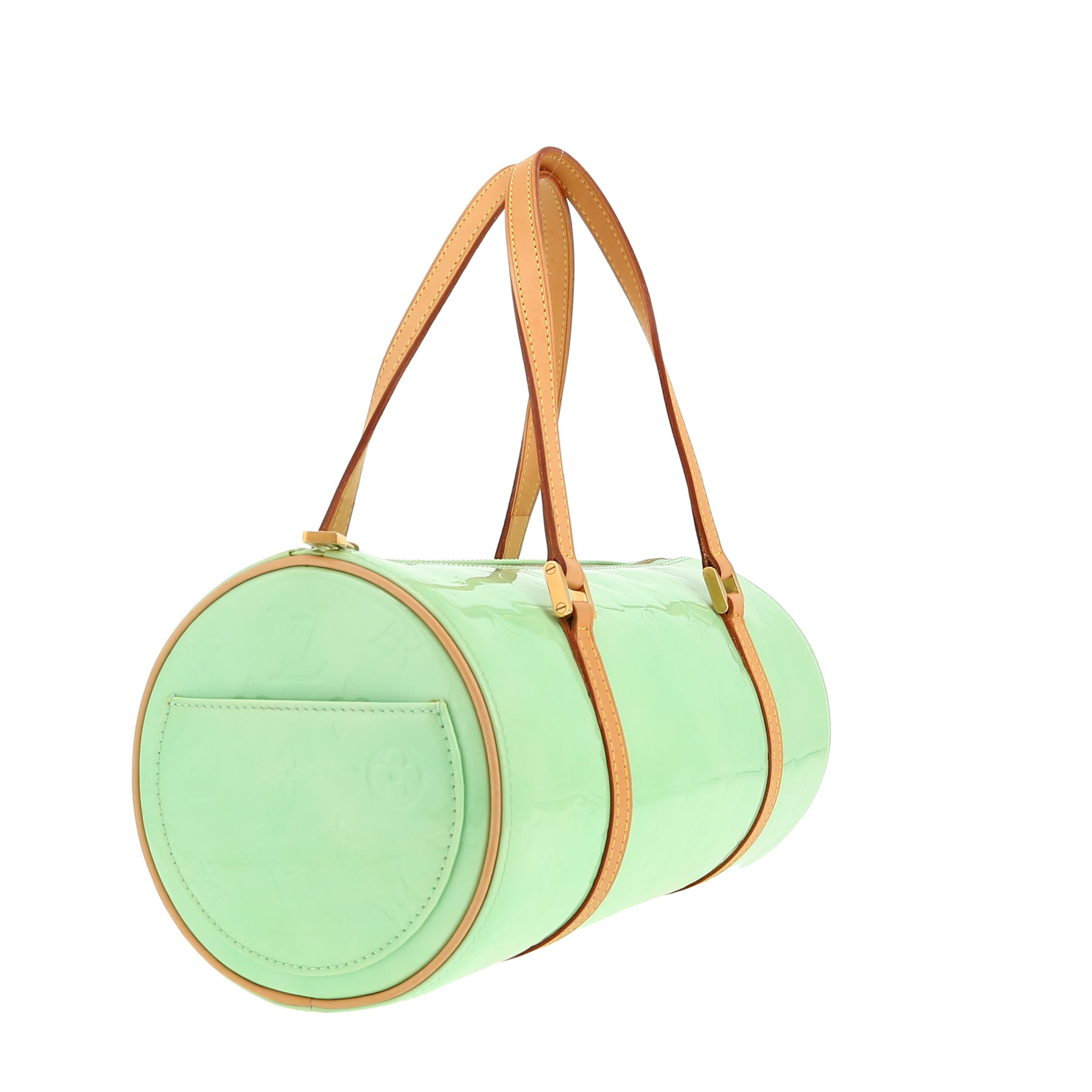 Louis Vuitton  Bedford handbag  in green monogram patent leather  and natural leather