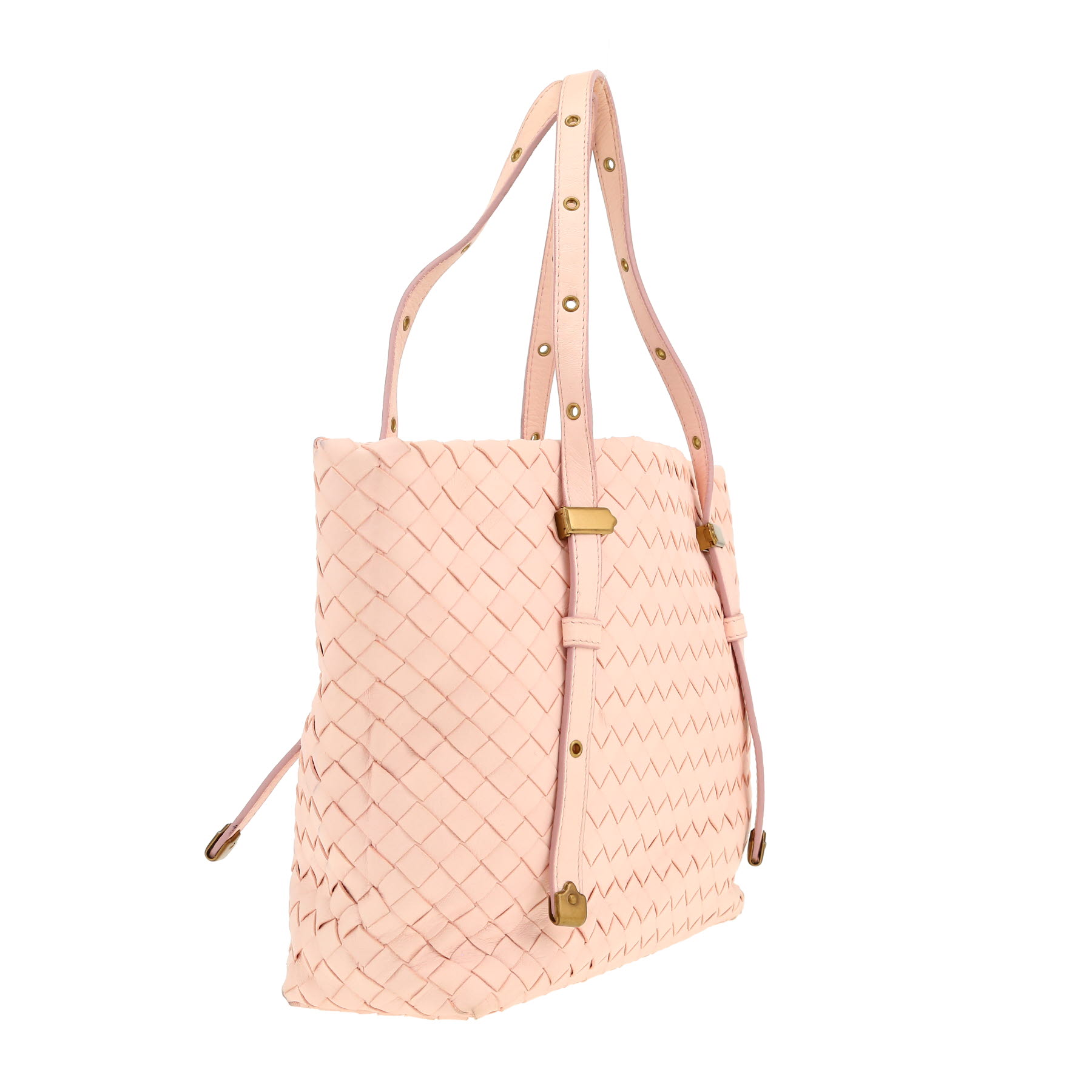 Bolso de mano Bottega Veneta   en cuero intrecciato rosa