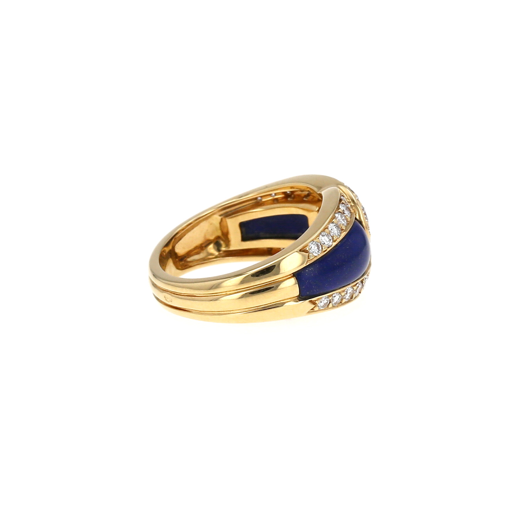 Van Cleef 
Arpels   1990's ring in yellow gold, lapis-lazuli and diamonds