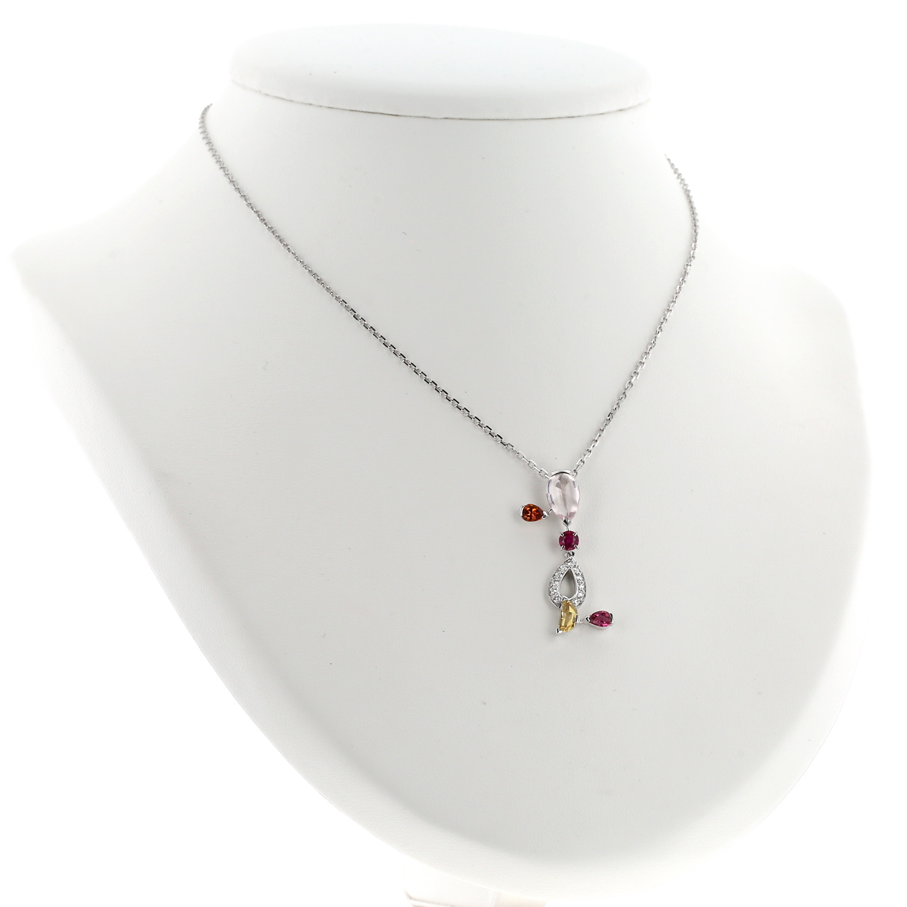 Collier Cartier Meli Melo en or blanc, diamants et pierres de couleurs