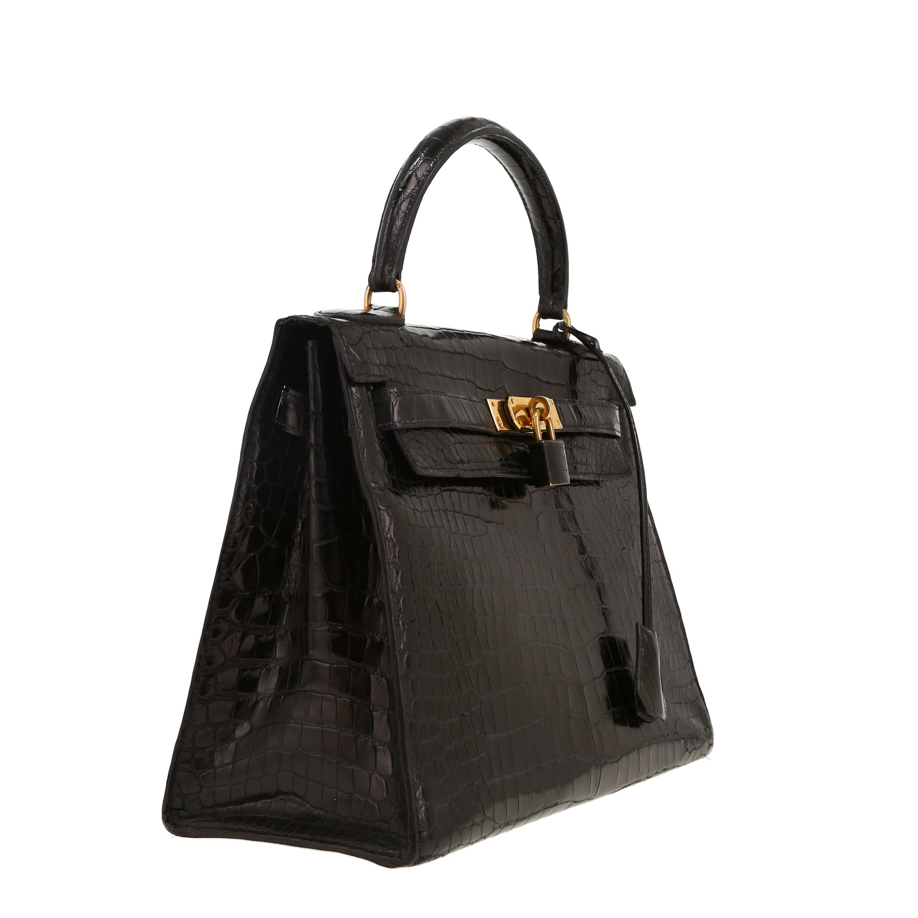 Hermès  Kelly 28 cm handbag  in black porosus crocodile