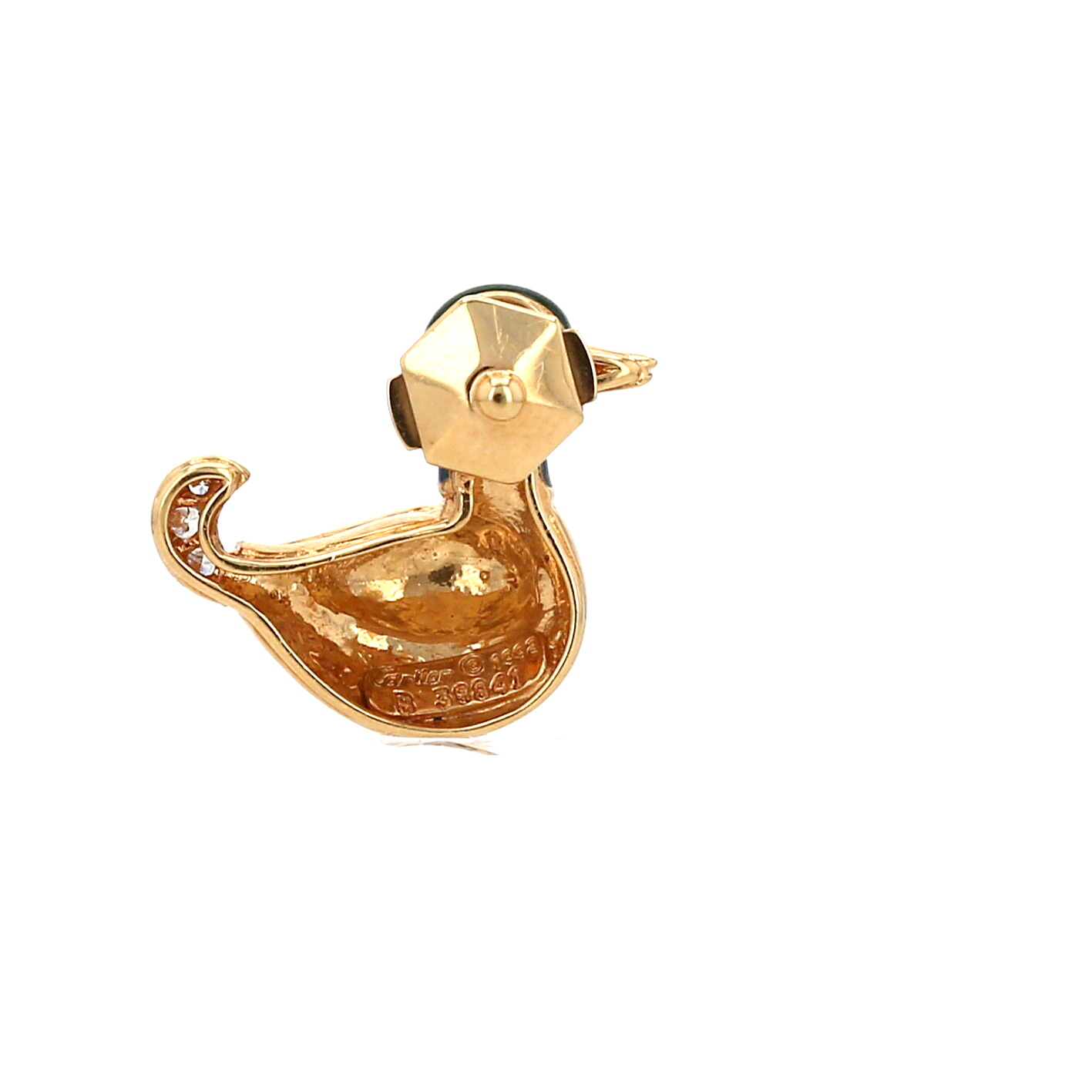 Cartier brooch in yellow gold, diamonds and enamel