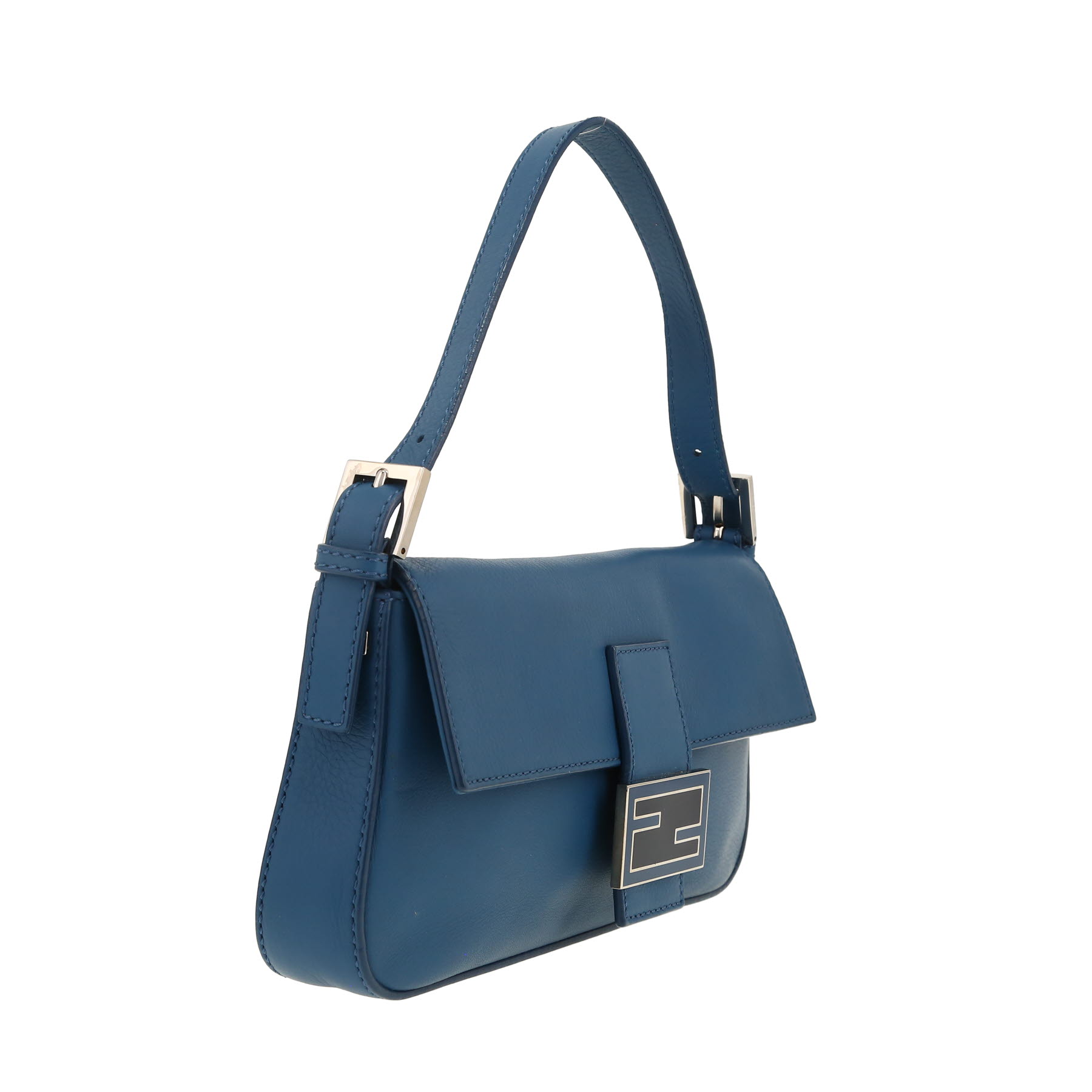 Fendi  Baguette handbag  in blue leather