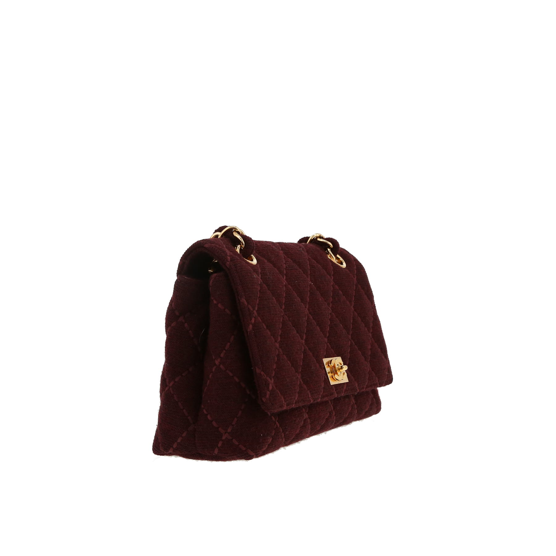Chanel   handbag  in burgundy canvas