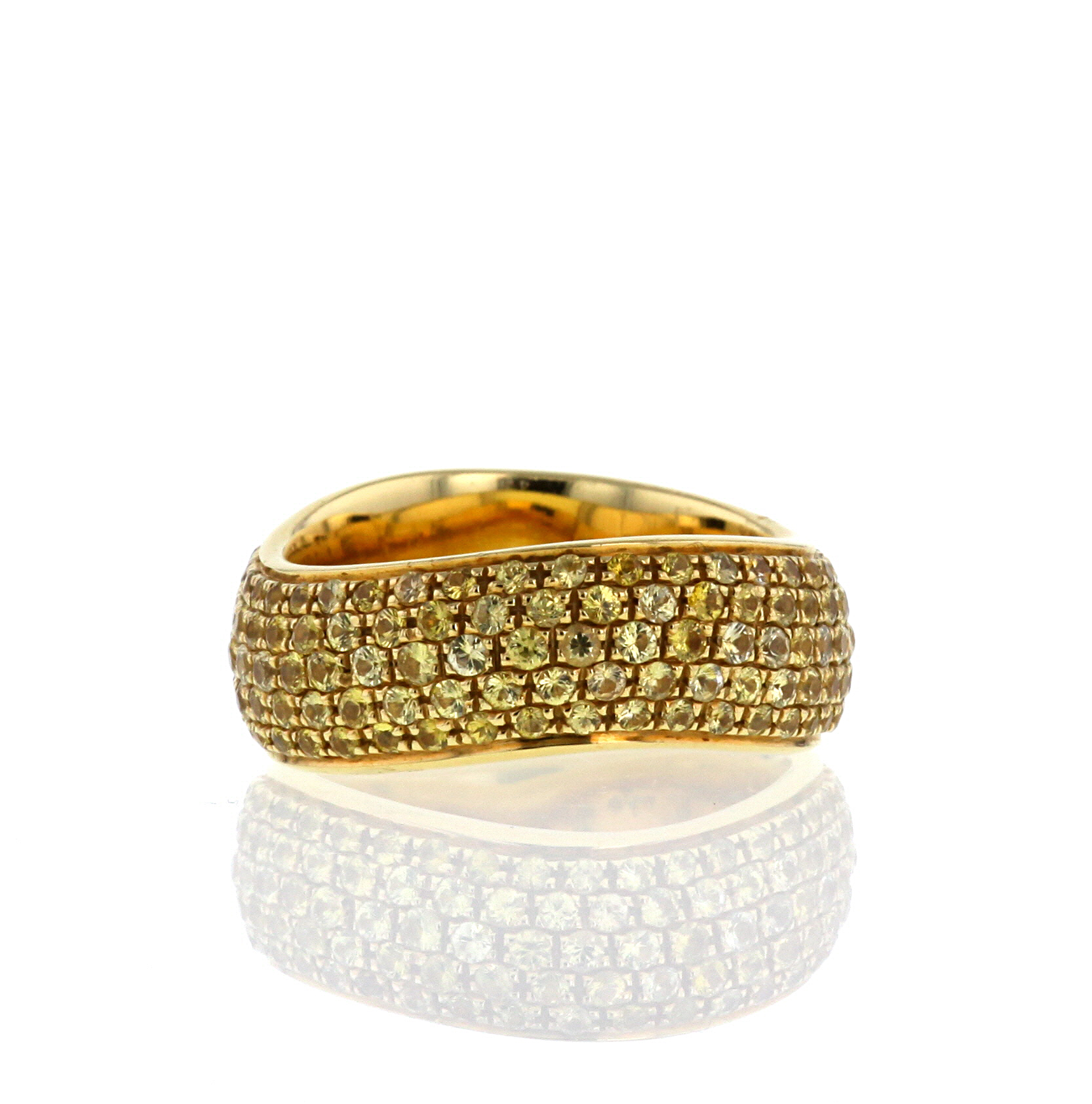 Bague mouvementée Pomellato en or jaune et diamants jaunes