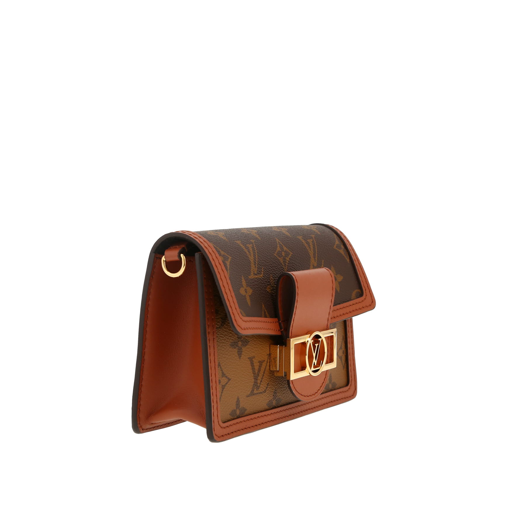 Sac bandoulière Louis Vuitton  Dauphine mini  en toile monogram marron et cuir marron