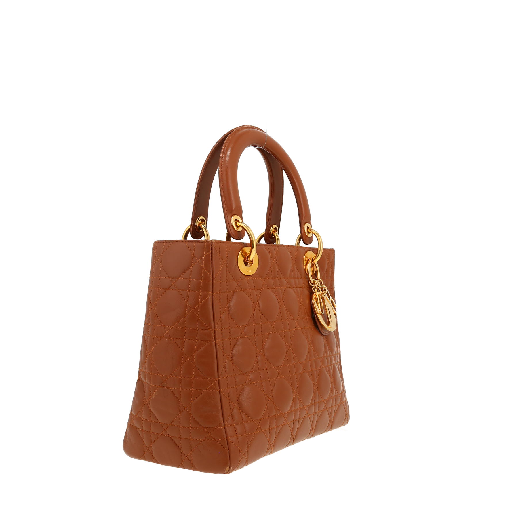Dior  Lady Dior handbag  in brown leather cannage