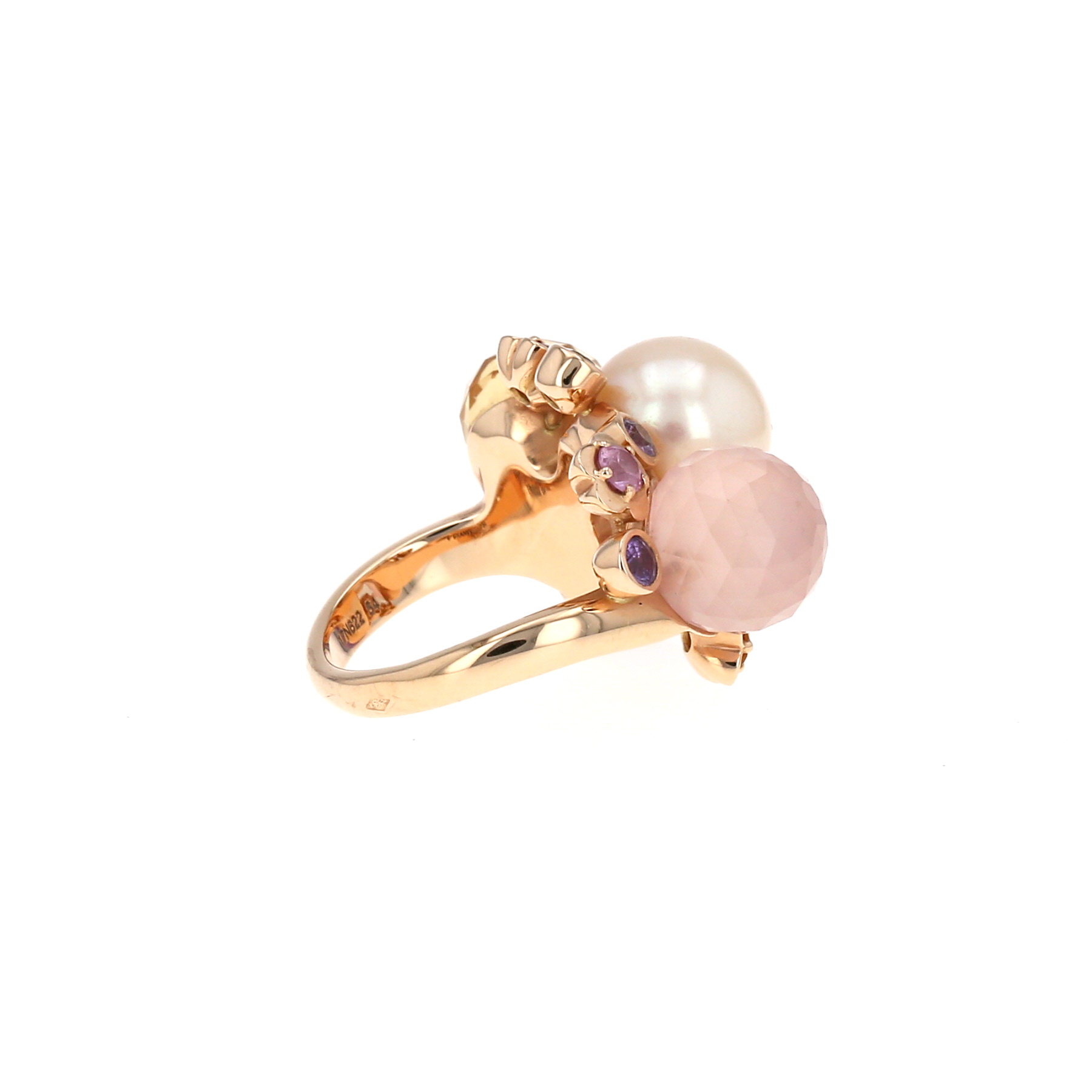 Anello Chanel Mademoiselle in oro rosa, ametista e quarzo rosa Anello Chanel Mademoiselle in oro rosa, ametista e quarzo rosa