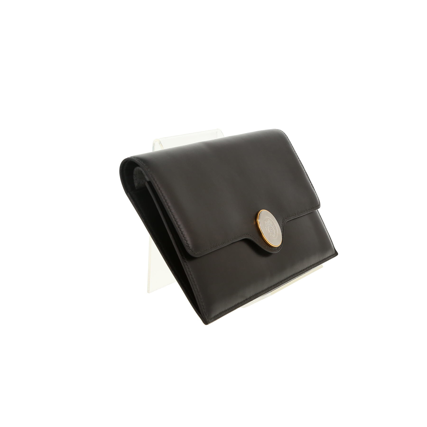 Pochette Hermès  Vintage en cuir box noir