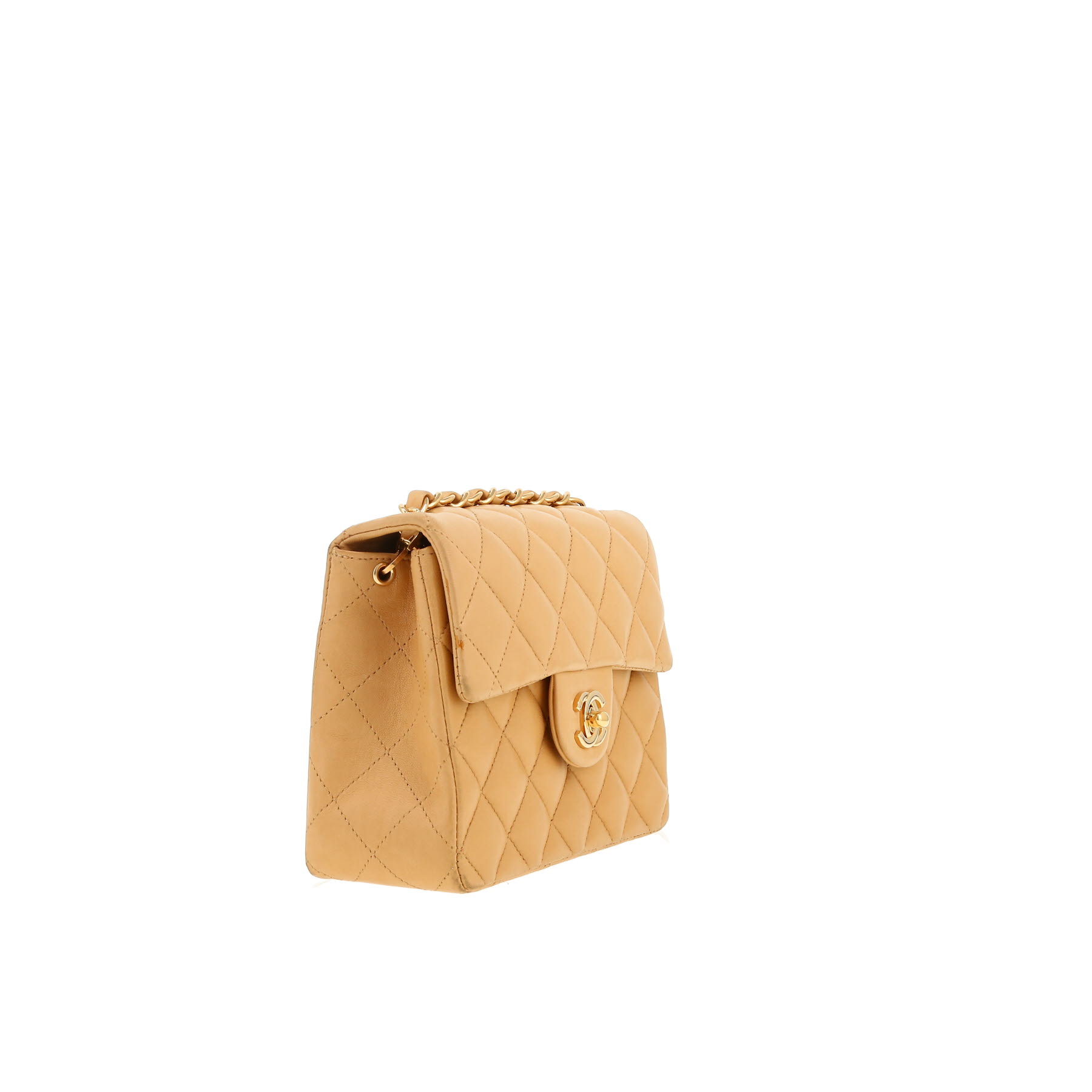 Borsa Chanel  Mini Carré in pelle trapuntata beige