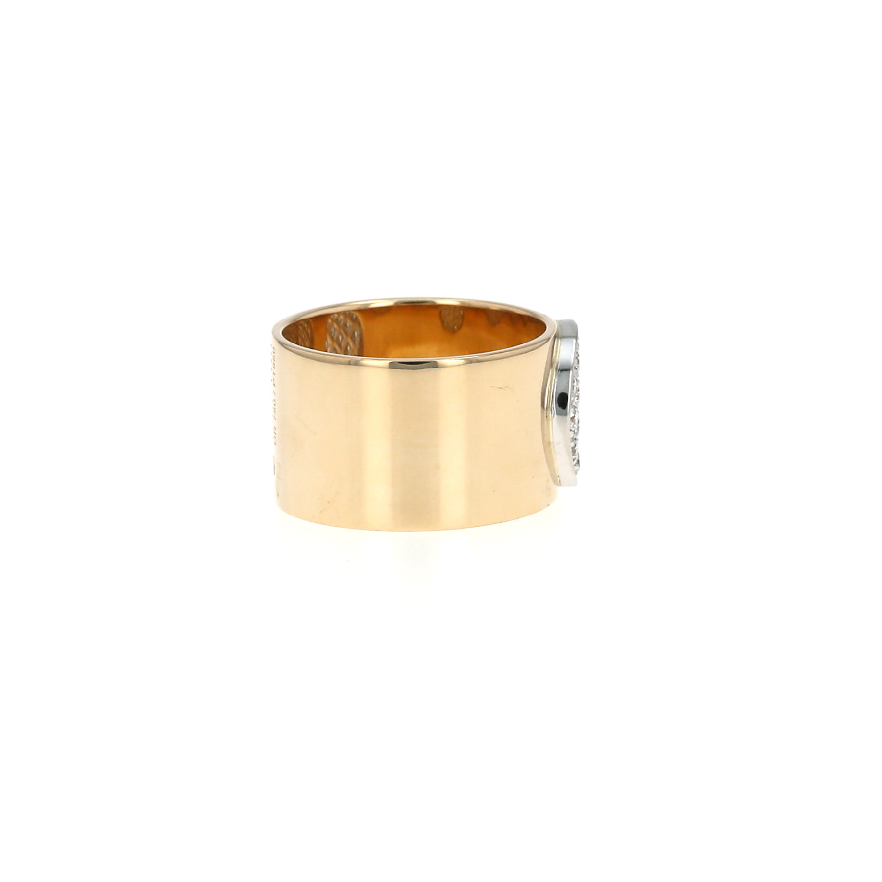 Bague bandeau Dinh Van Anthea en or jaune, platine et diamants