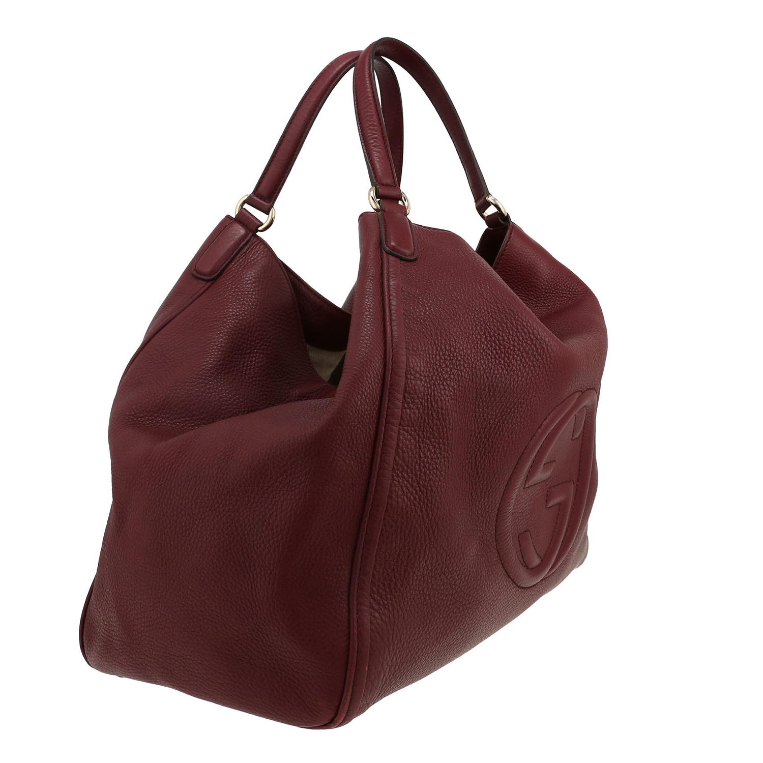 Sac cabas Gucci  Soho en cuir grainé bordeaux