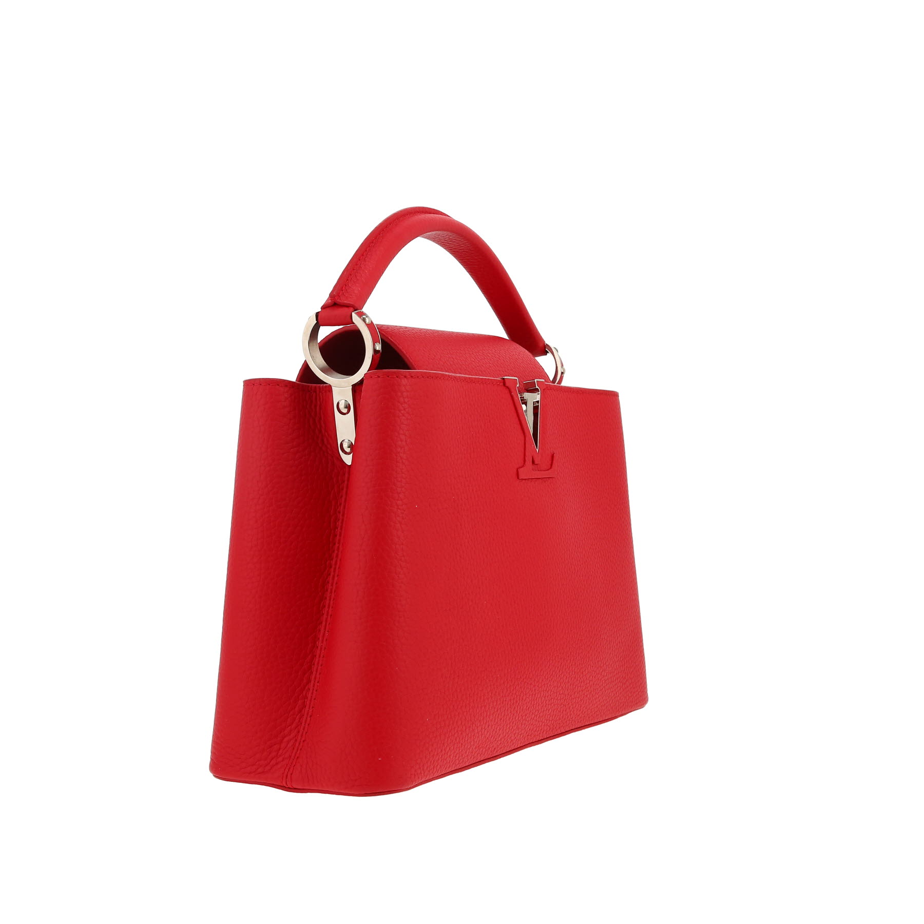Borsa a tracolla Louis Vuitton  Capucines MM in pelle taurillon clemence rossa
