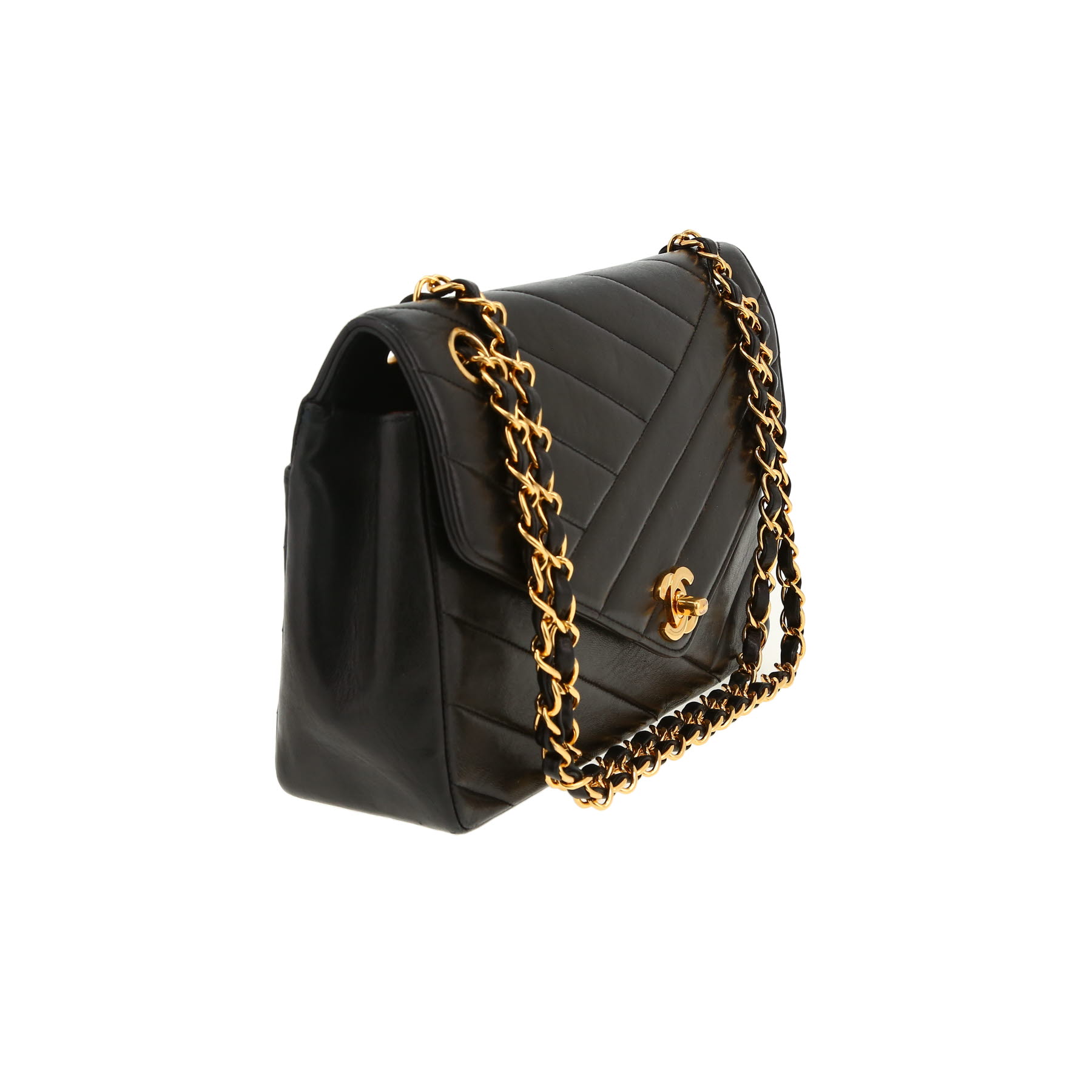 Chanel  Enveloppe handbag  in black quilted leather