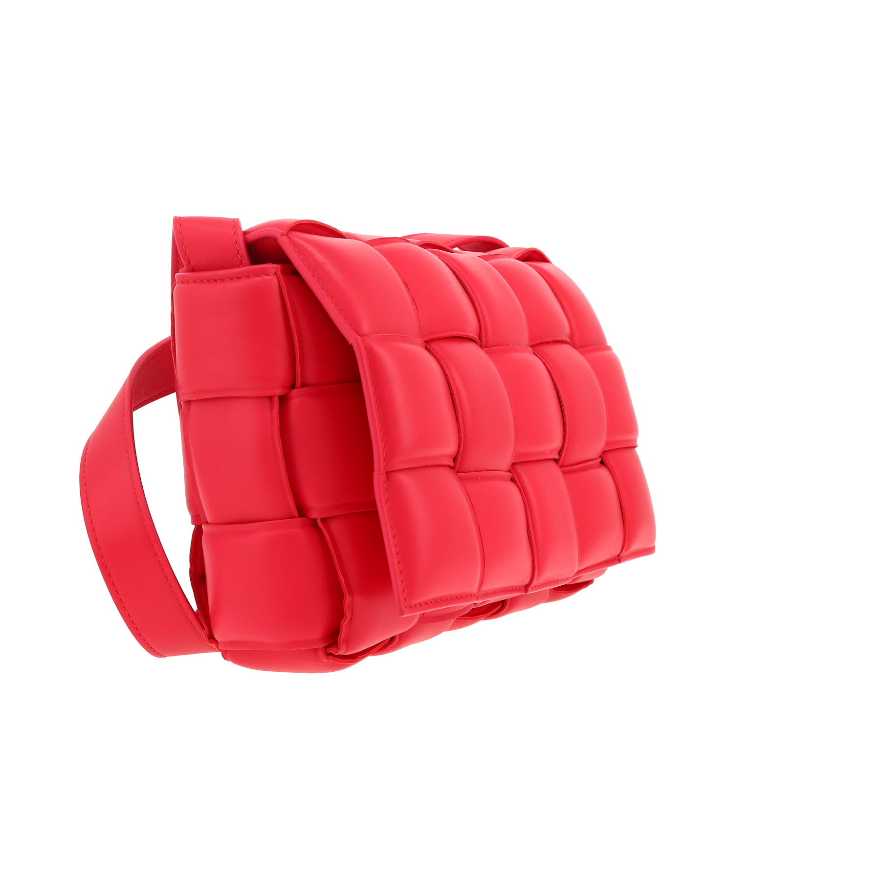 Bolso bandolera Bottega Veneta  Padded Cassette en cuero intrecciato rojo