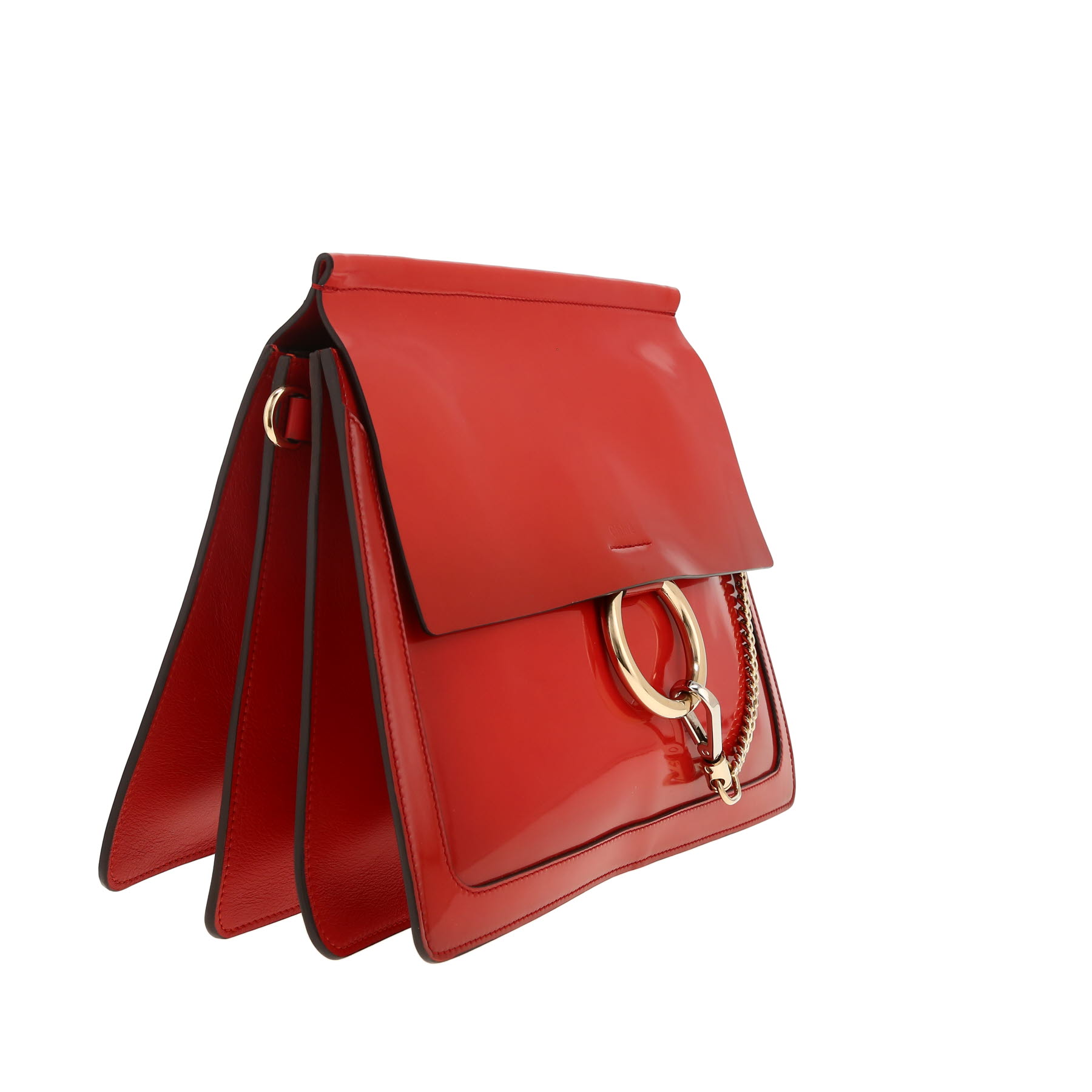 Chloé  Faye shoulder bag  in red patent leather