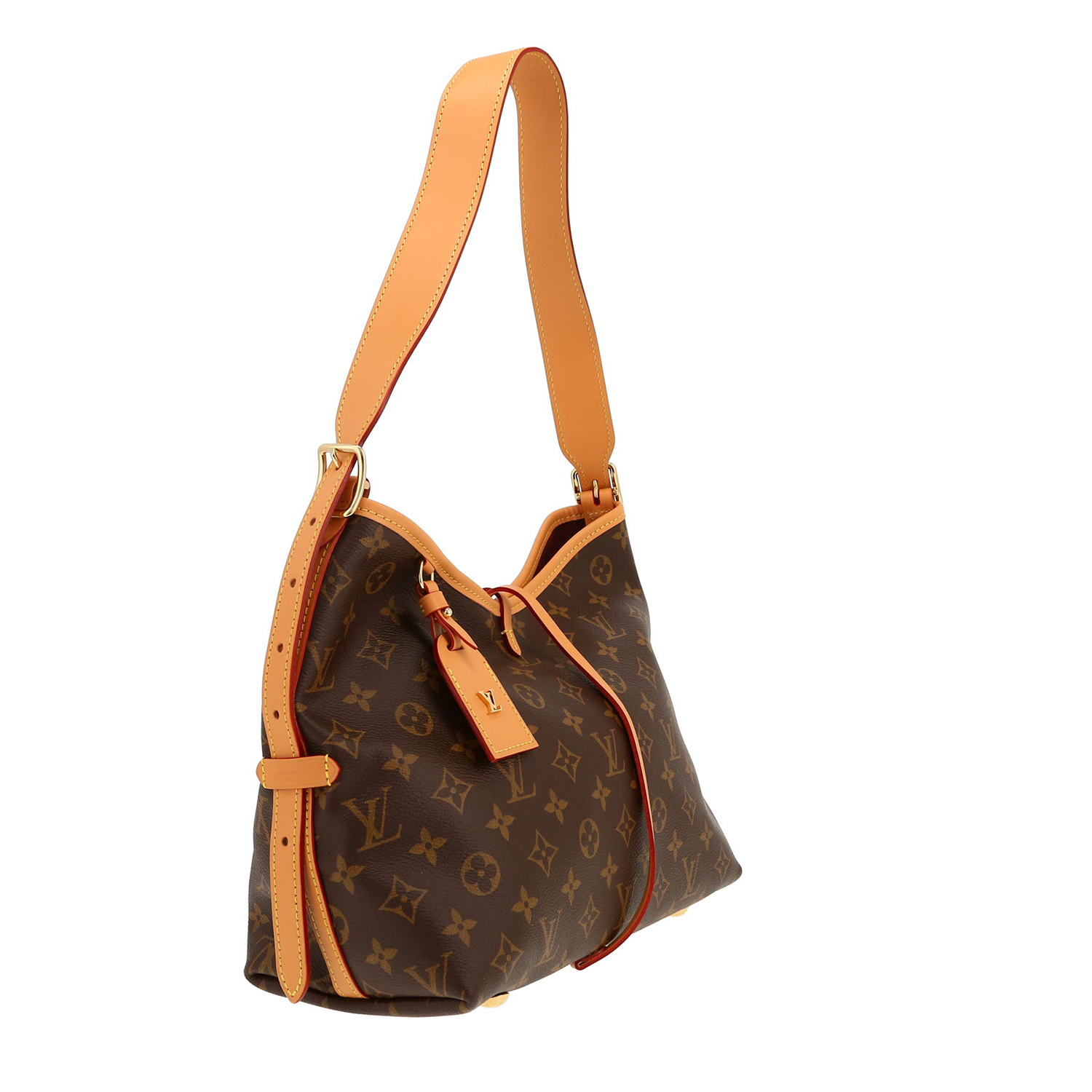 Louis Vuitton  Carryall small model  shoulder bag  in brown monogram canvas  and natural leather