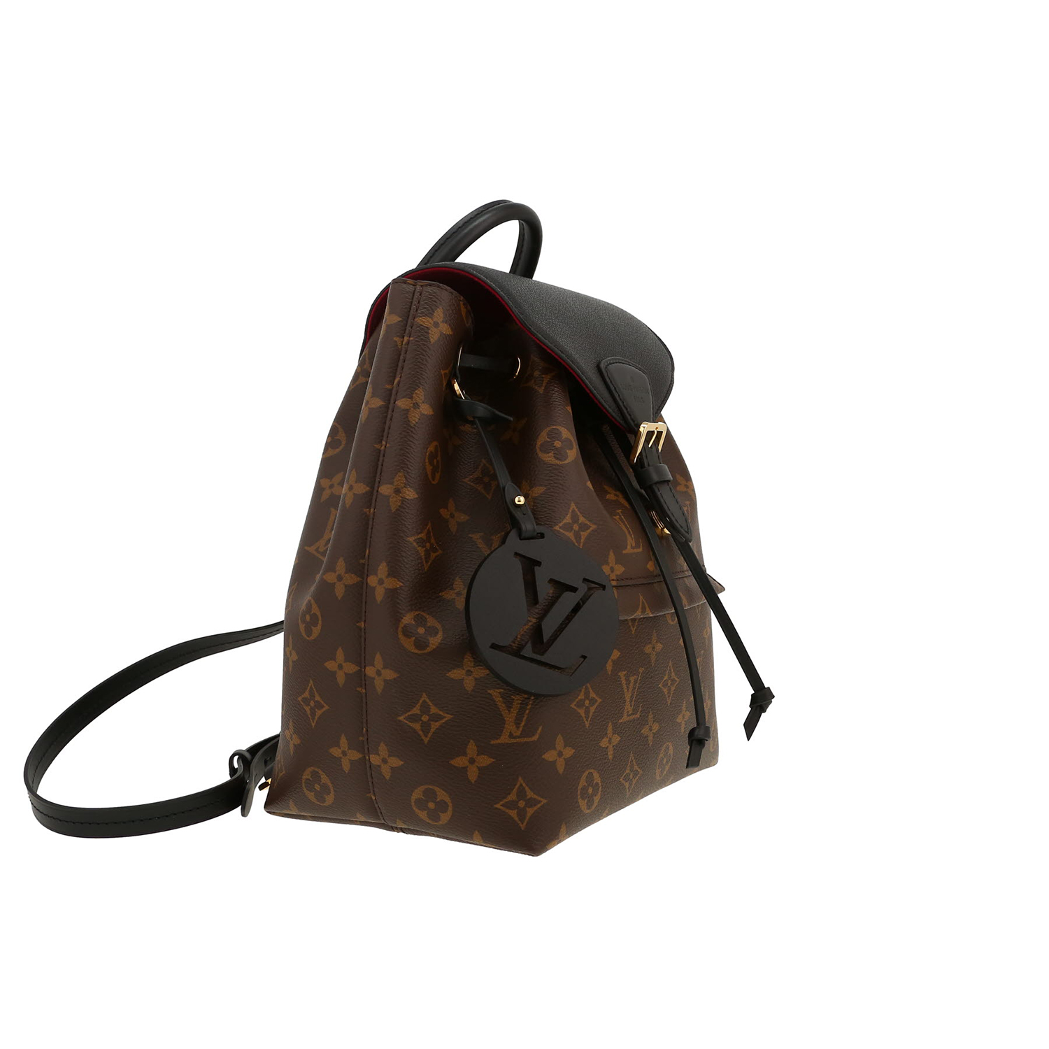 Sac à dos Louis Vuitton   en toile monogram marron et cuir grainé noir