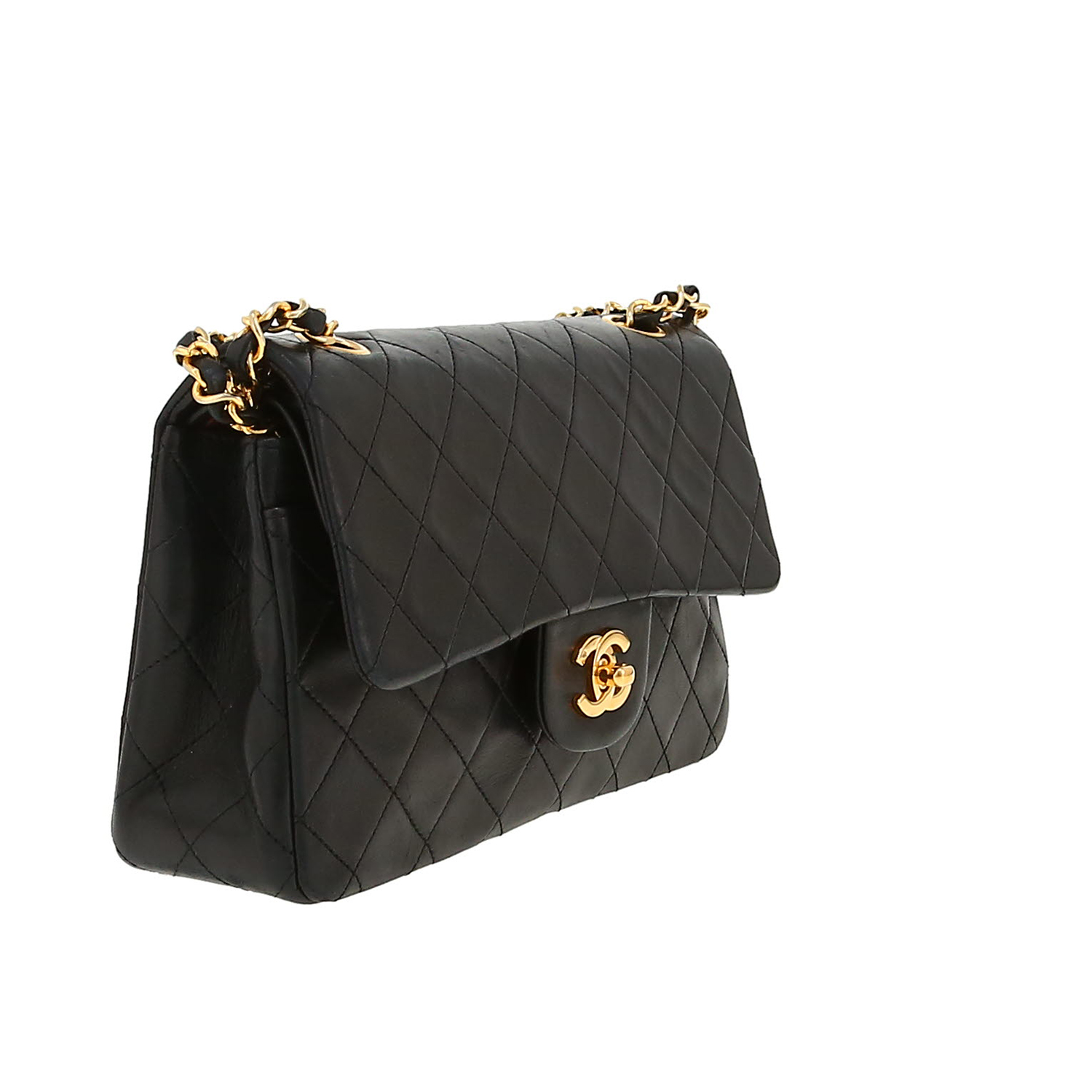 Chanel  Timeless Petit shoulder bag  in black quilted leather