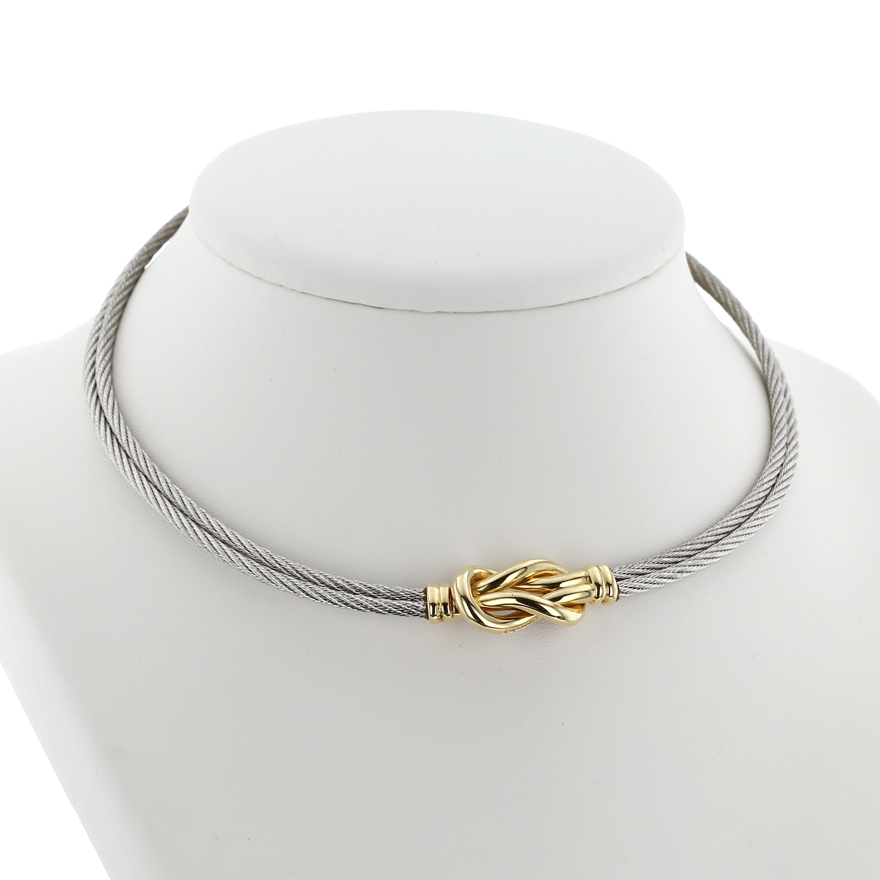 Fred Chance Infinie necklace in yellow gold and stainless steel Fred Chance Infinie necklace in yellow gold and stainless steel