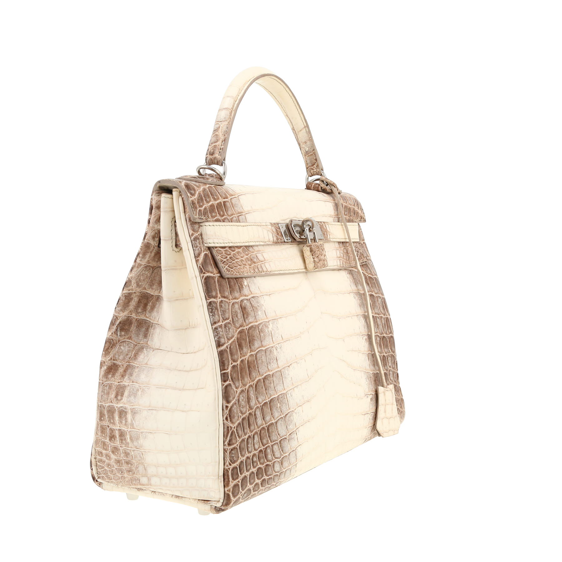 Sac à main Hermès  Kelly Himalaya 32 cm en crocodile niloticus blanc
