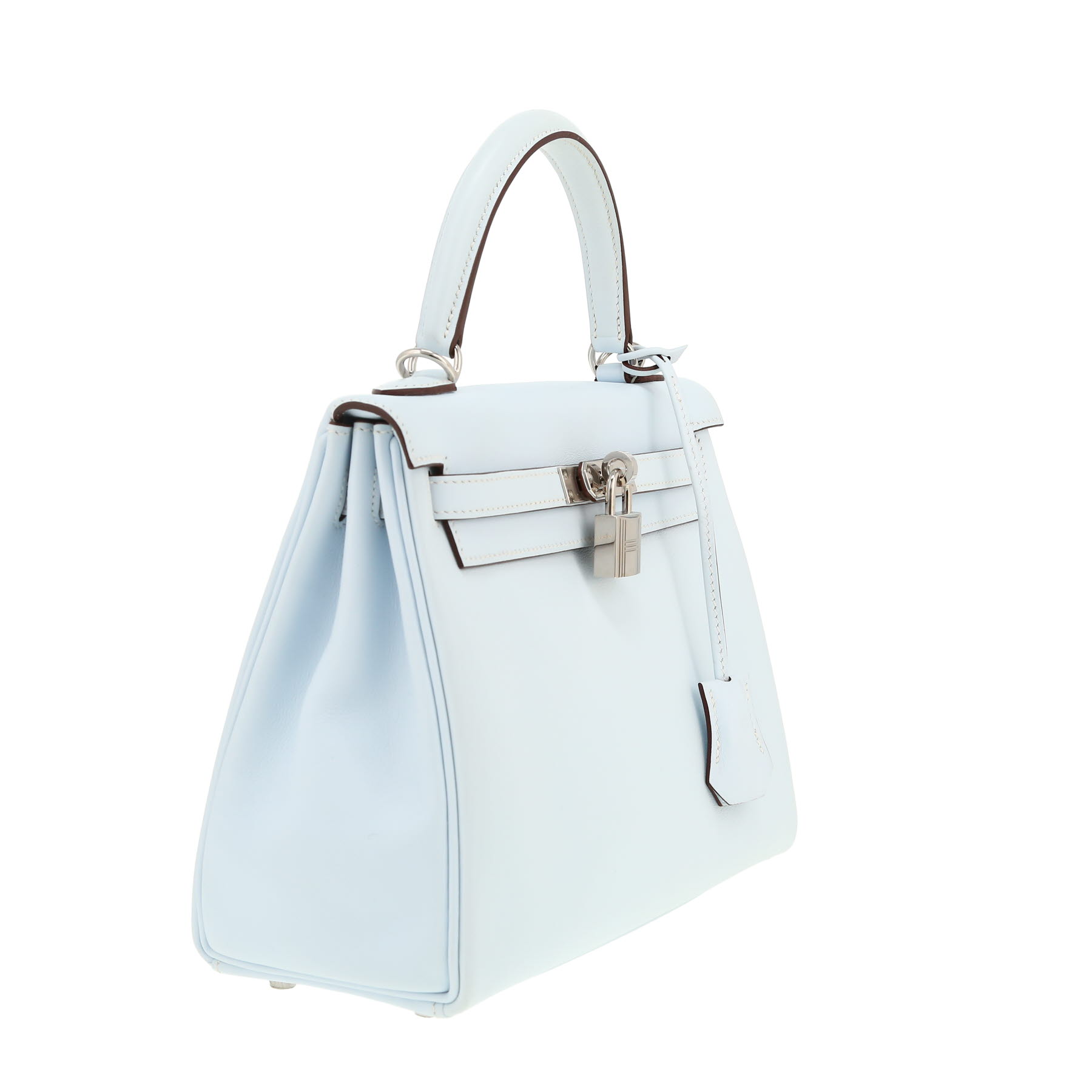Borsa Hermès  Kelly 25 cm in pelle Swift Bleu Brume
