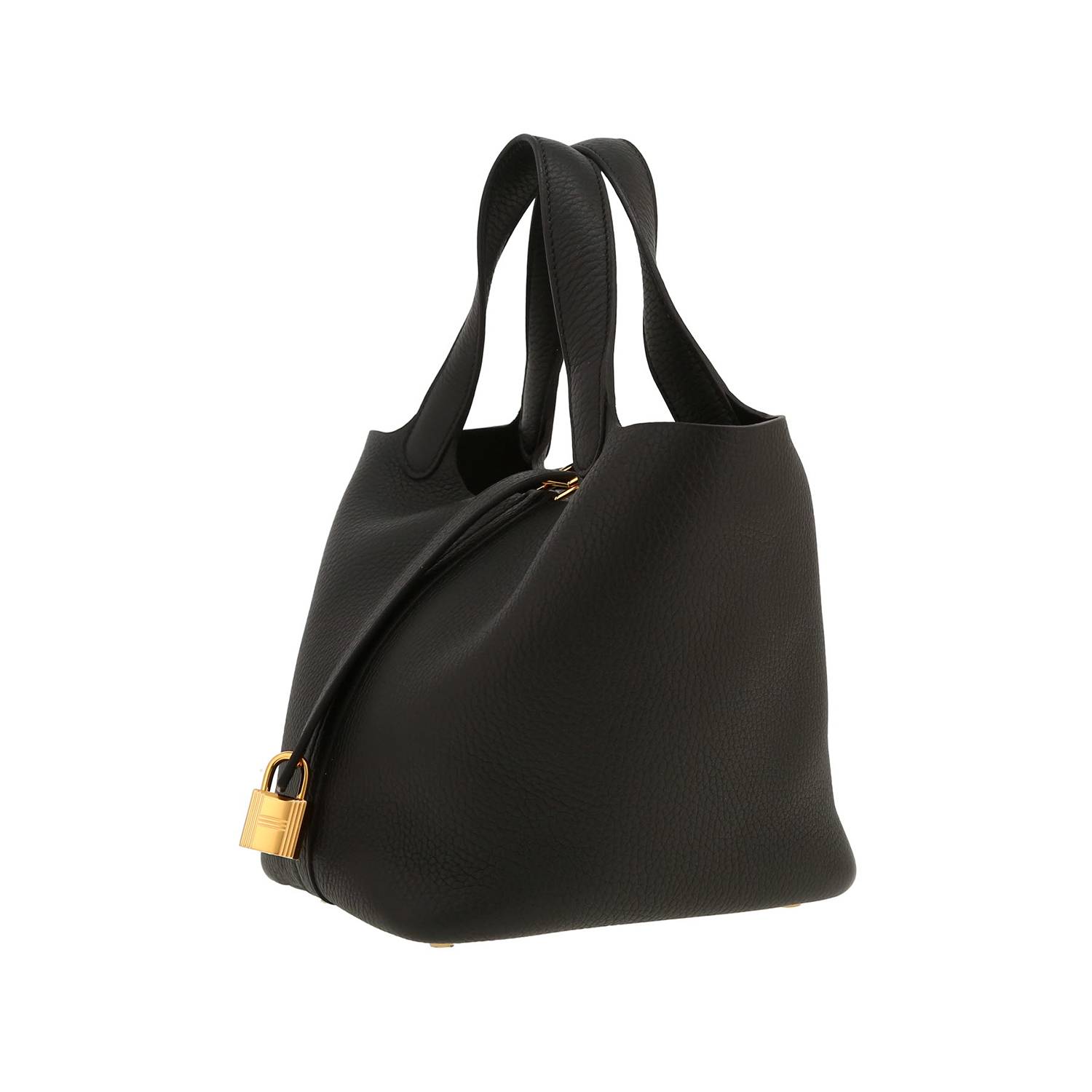 Sac à main Hermès  Picotin petit modèle  en cuir togo noir