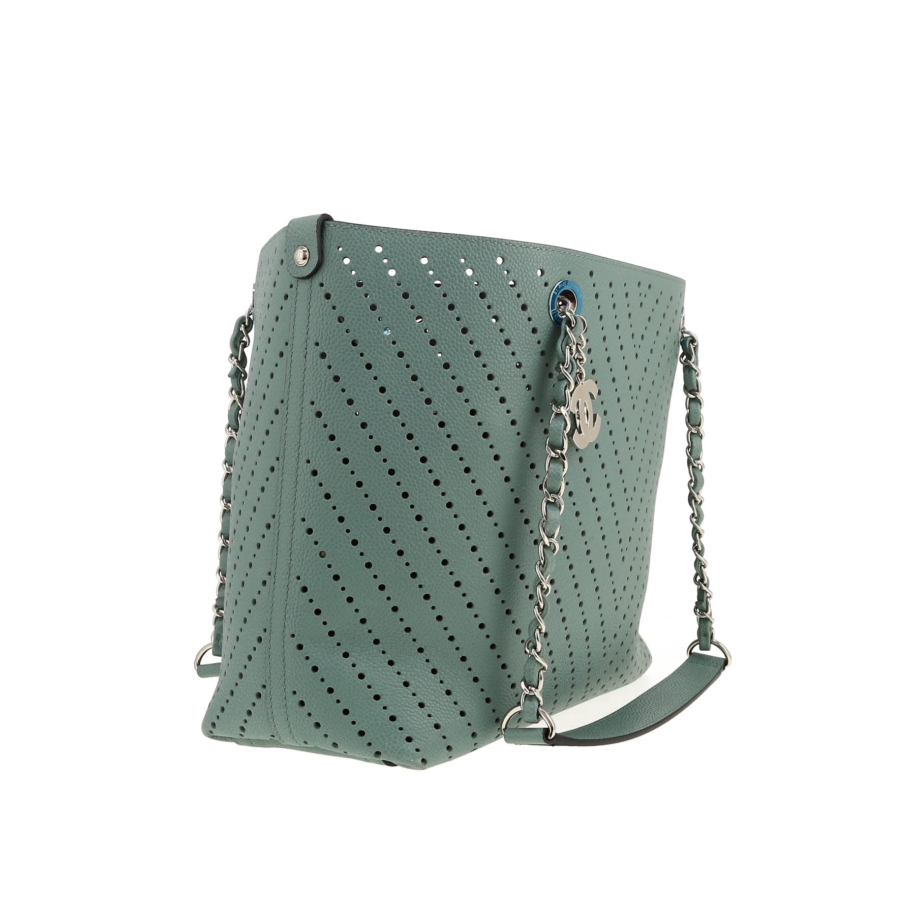 Chanel  Grand Shopping shopping bag  in green leather