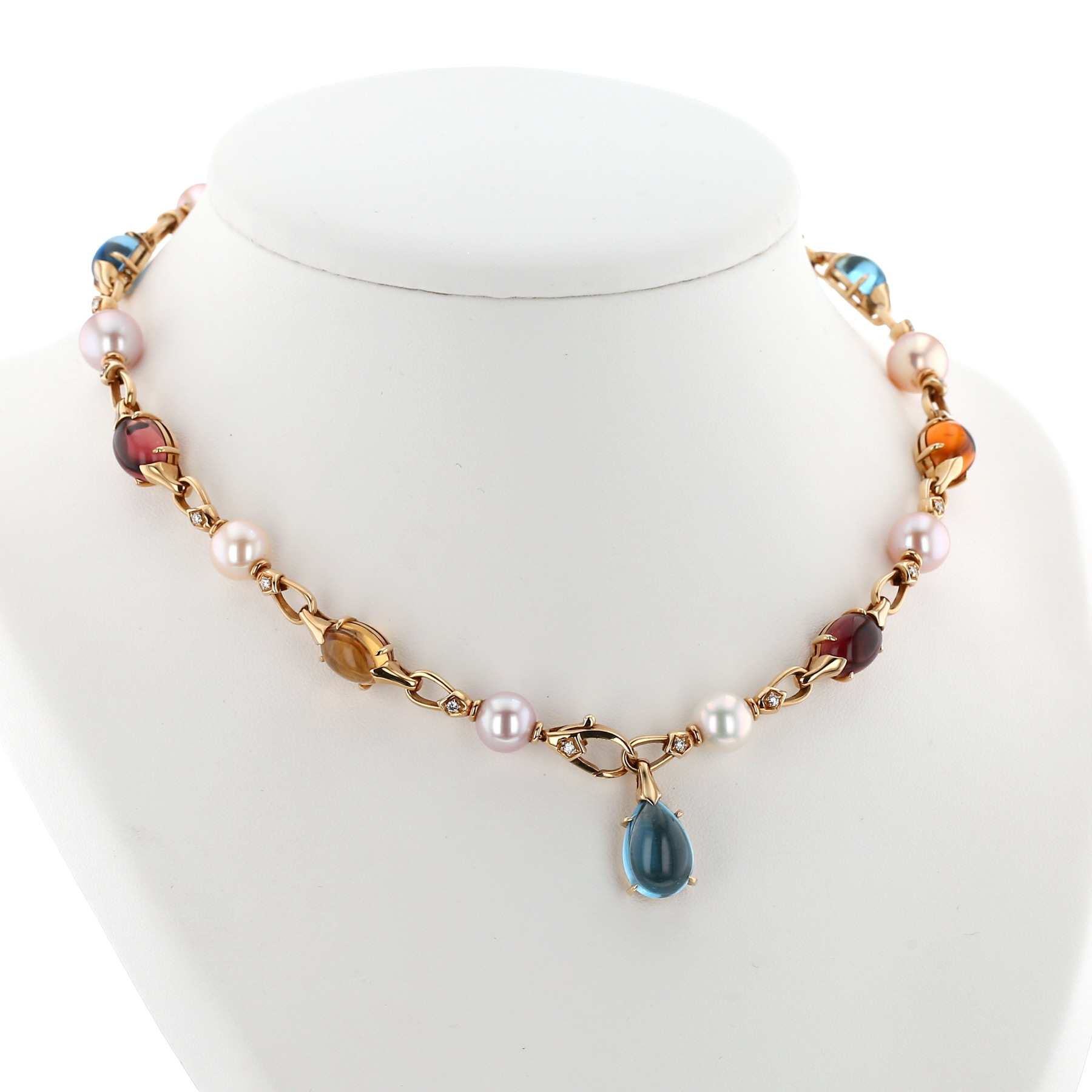 Collana Bulgari Allegra in oro giallo, pietre fini e perle coltivate