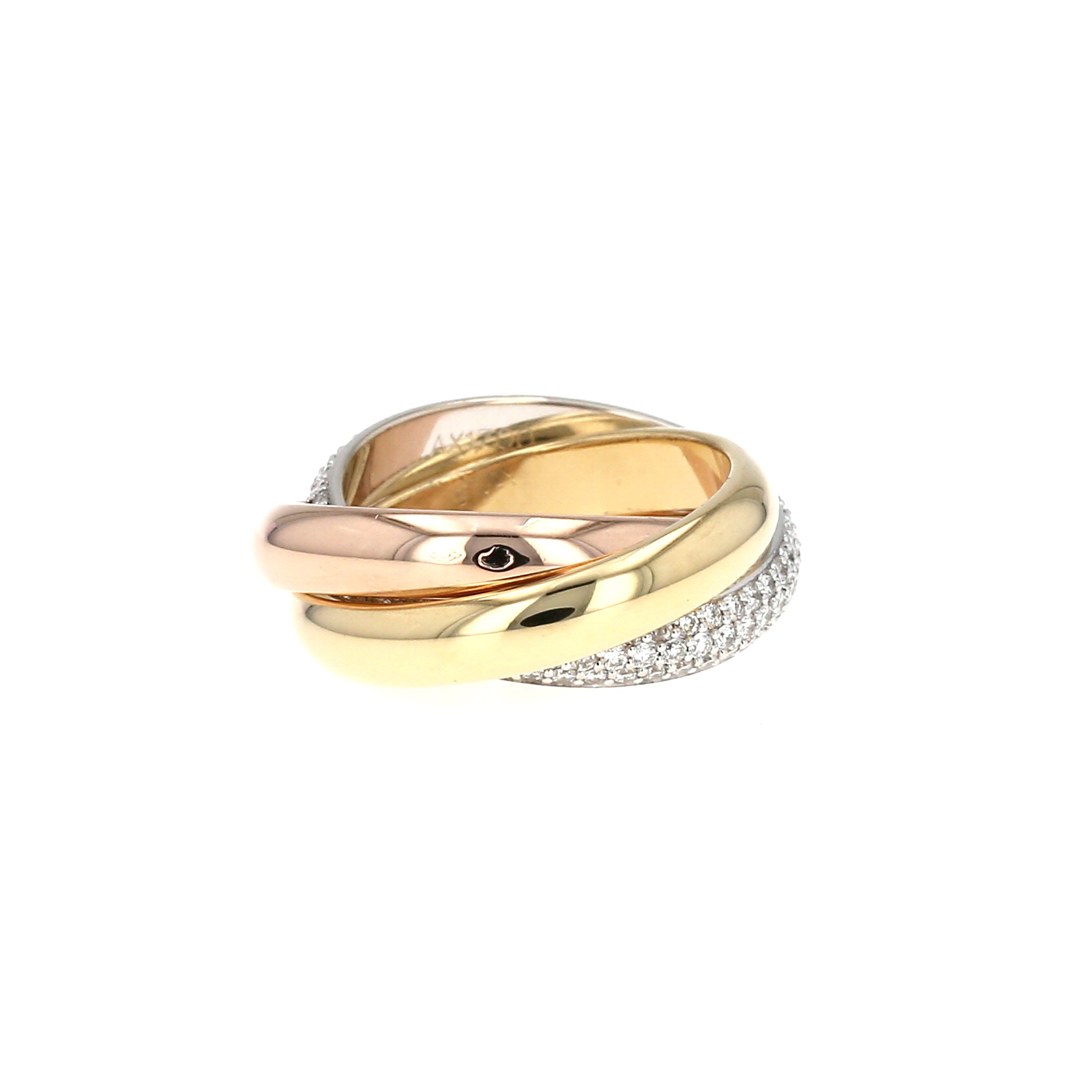 Anello Cartier Trinity modello medio in 3 ori e diamanti