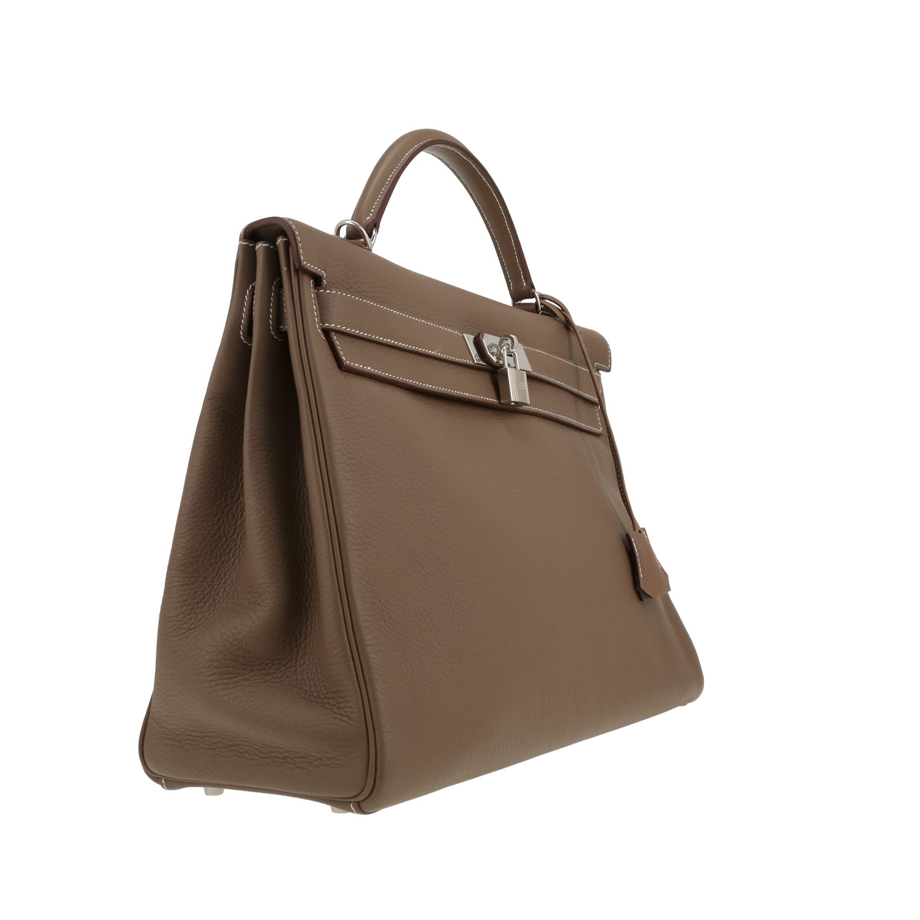 Bolso de mano Hermès  Kelly 40 cm en cuero togo marrón etoupe