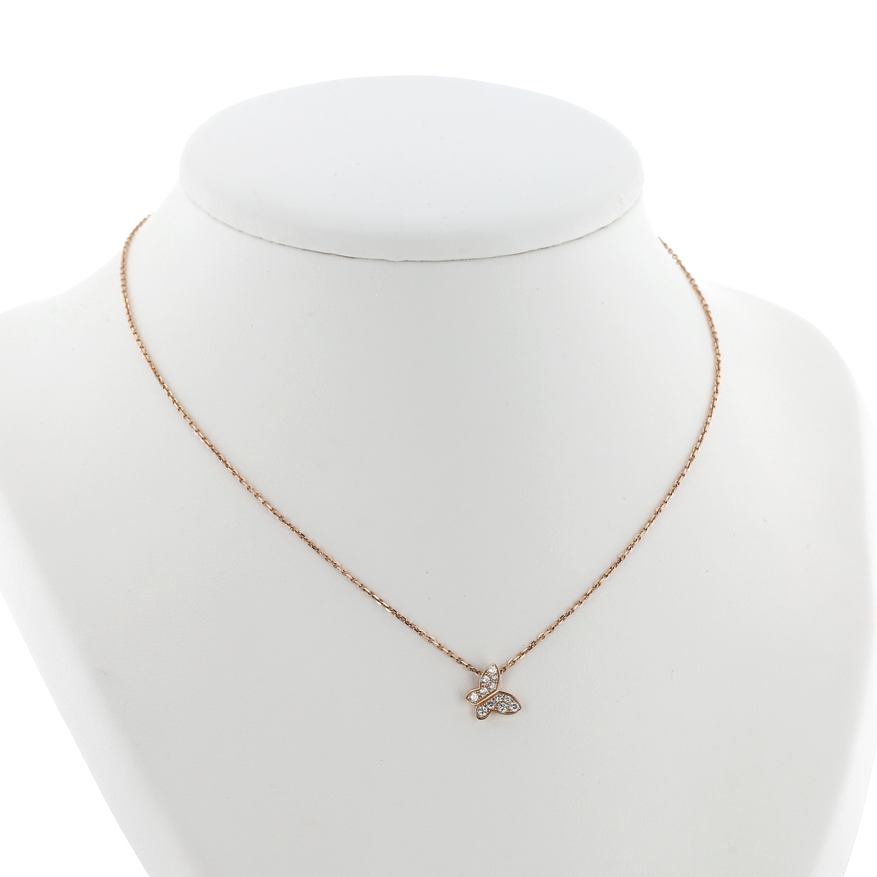 Lorenz Bäumer Papillon necklace in pink gold and diamonds