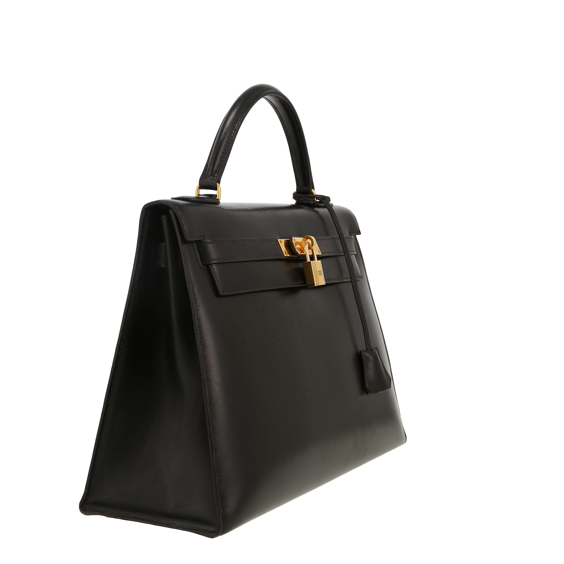 Bolso de mano Hermès  Kelly 32 cm en cuero box negro