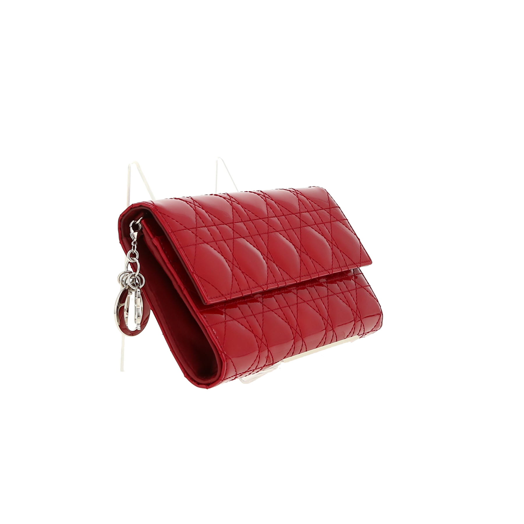 Sac bandoulière Dior  Wallet on Chain en cuir verni rouge
