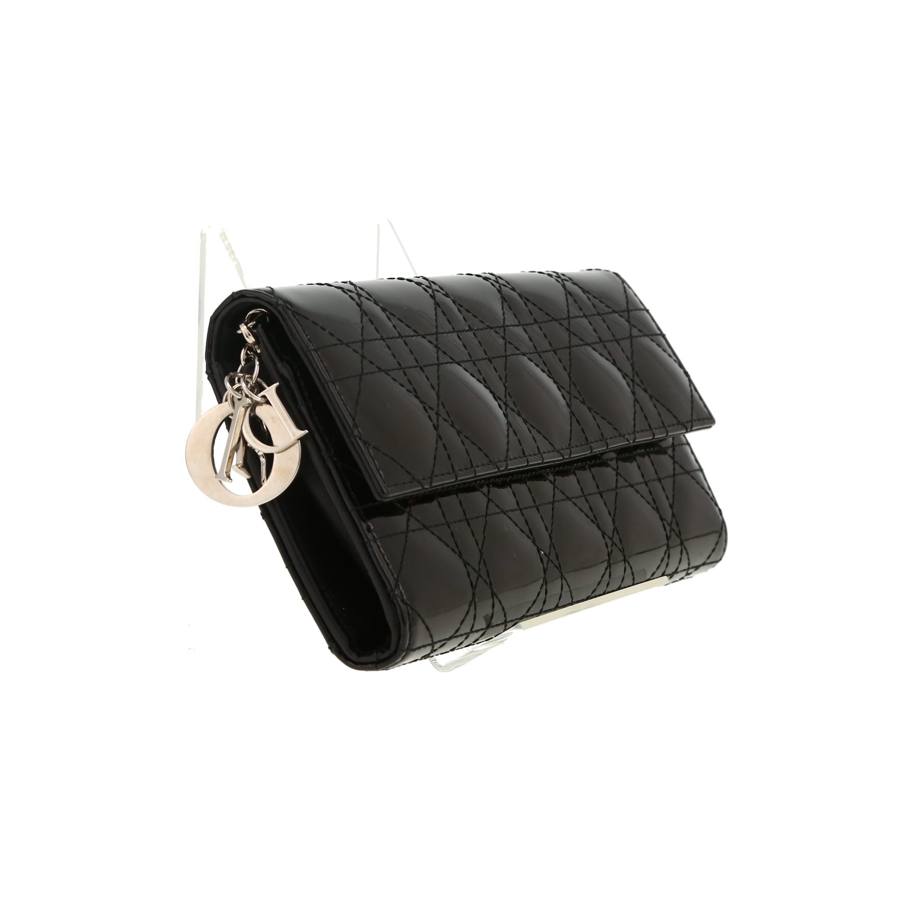 Sac bandoulière Dior   en cuir verni noir