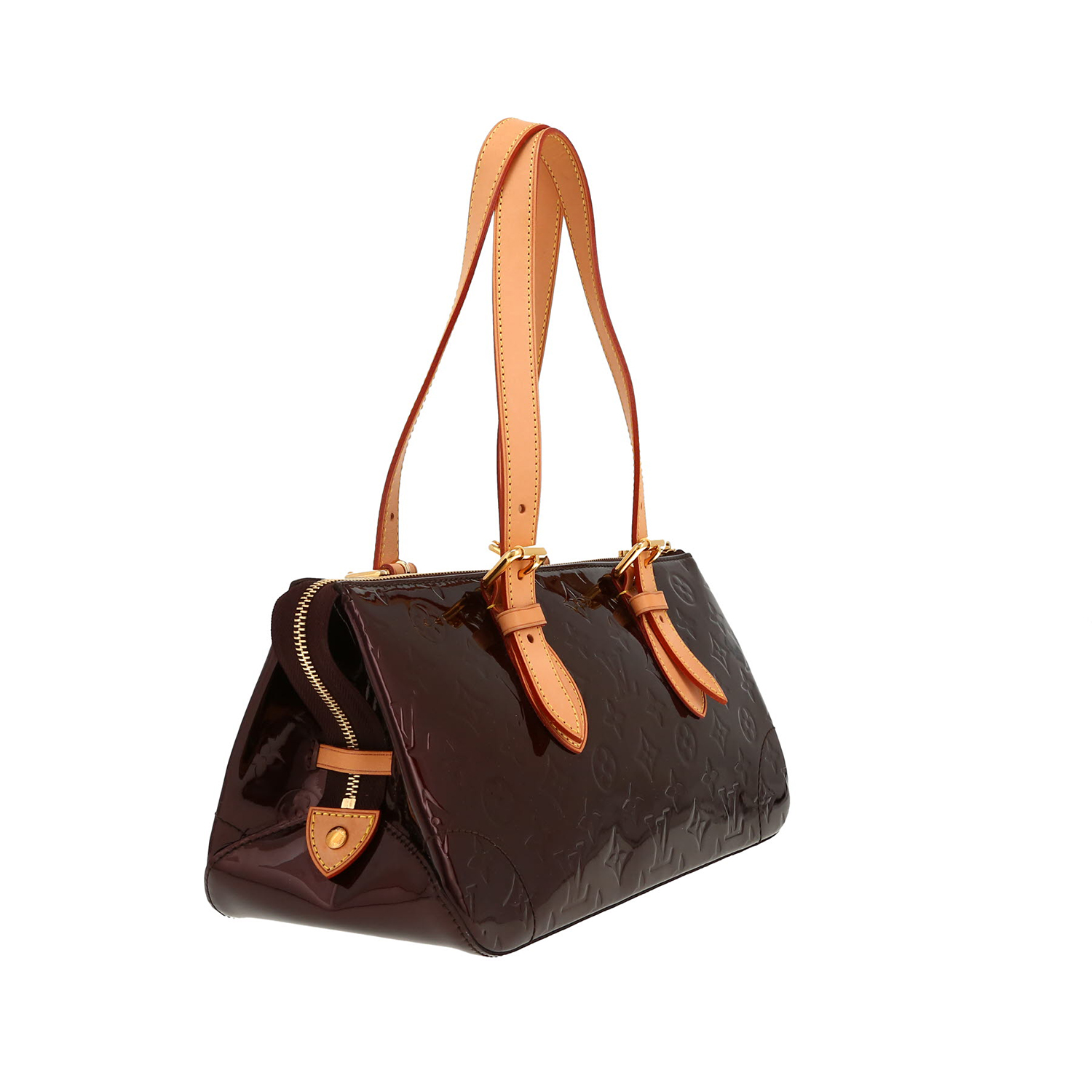 Borsa Louis Vuitton  Rosewood in pelle verniciata monogram plum e pelle naturale