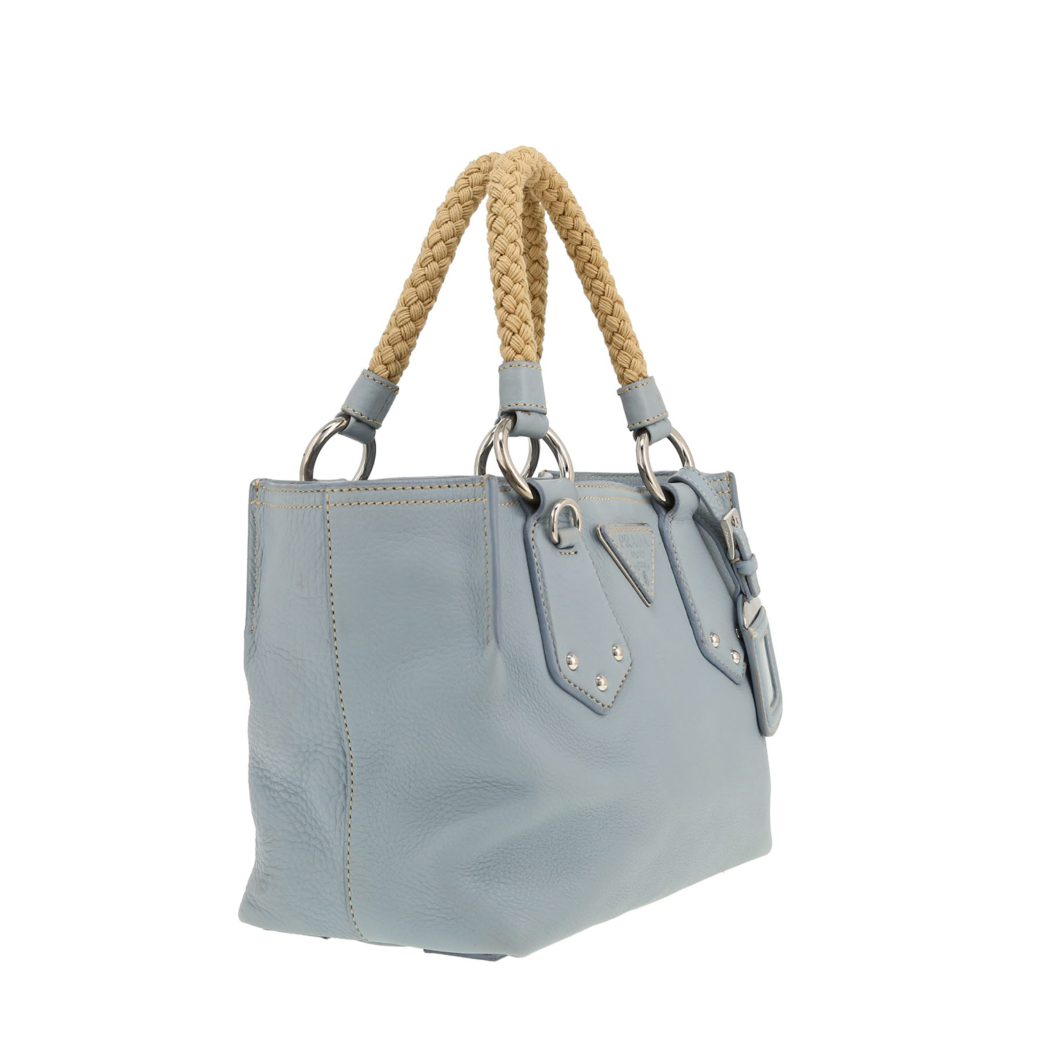 Prada   handbag  in blue leather