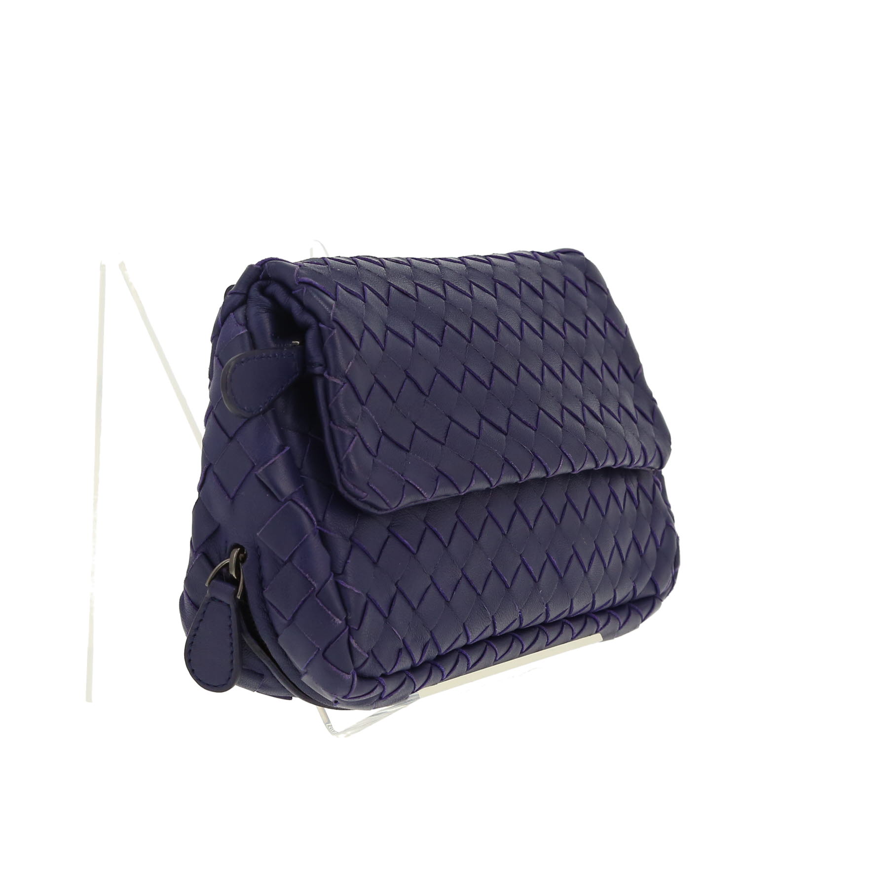 Bottega Veneta   shoulder bag  in blue intrecciato leather