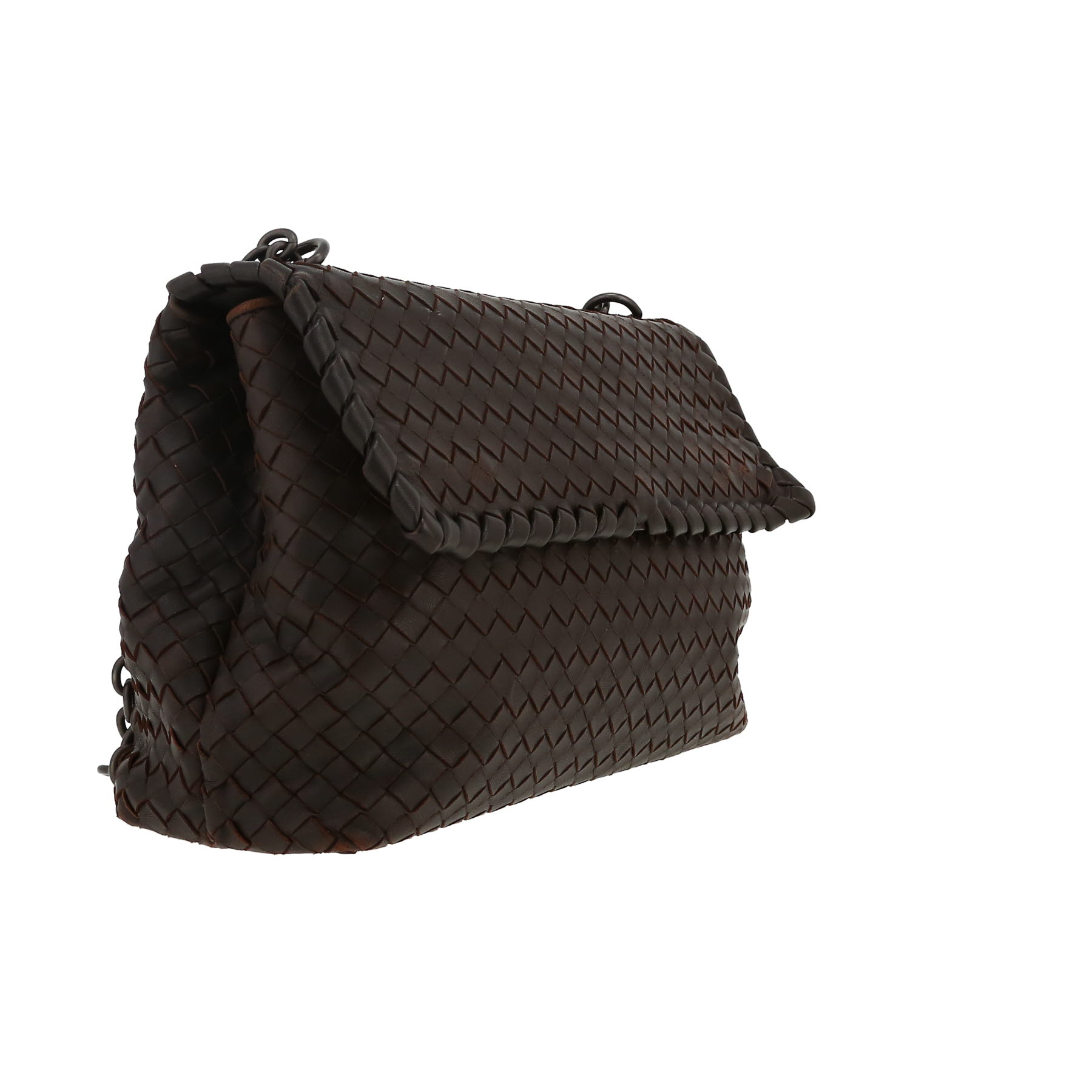 Bolso bandolera Bottega Veneta  Olimpia en cuero intrecciato marrón