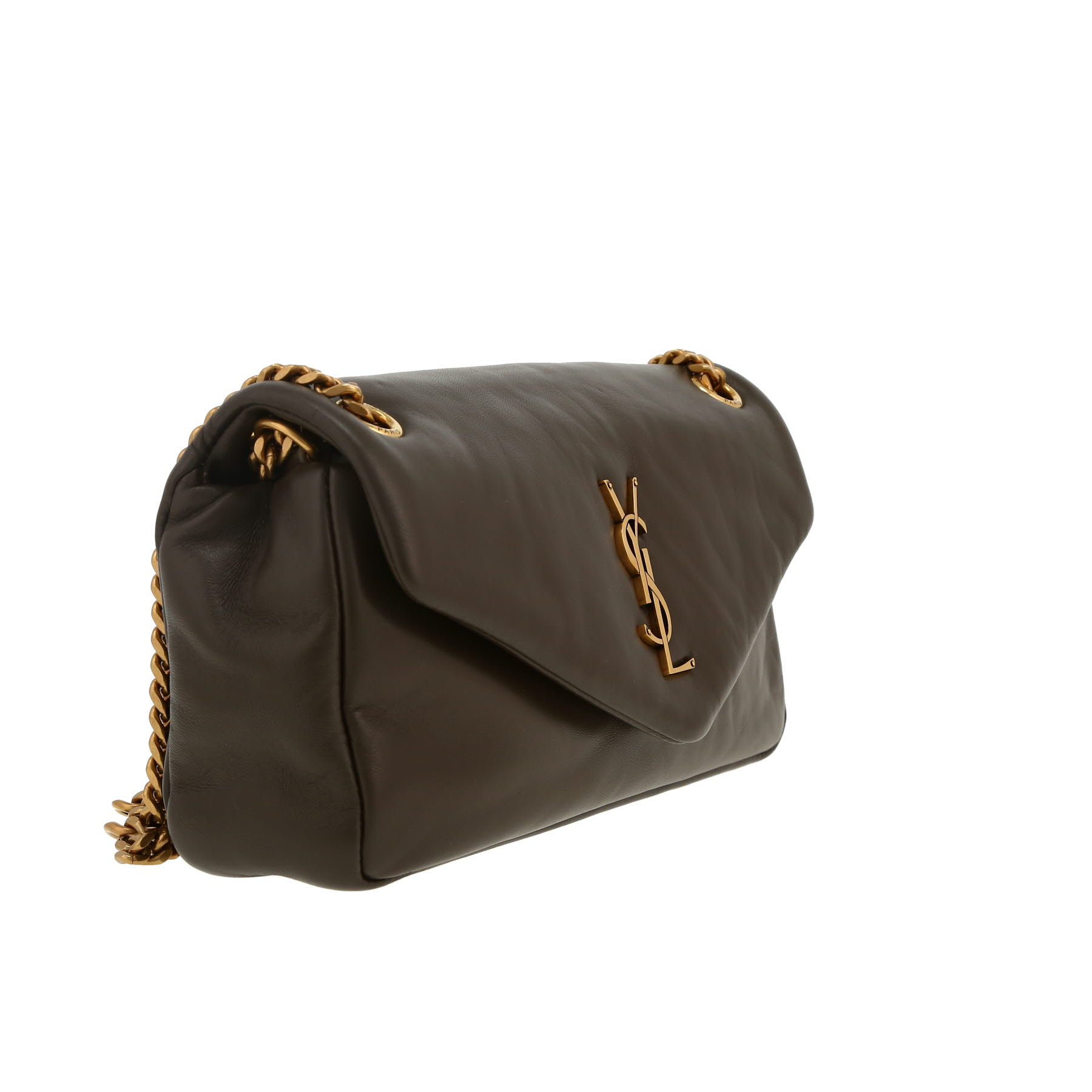 Saint Laurent  Calypso small model  handbag  in khaki leather