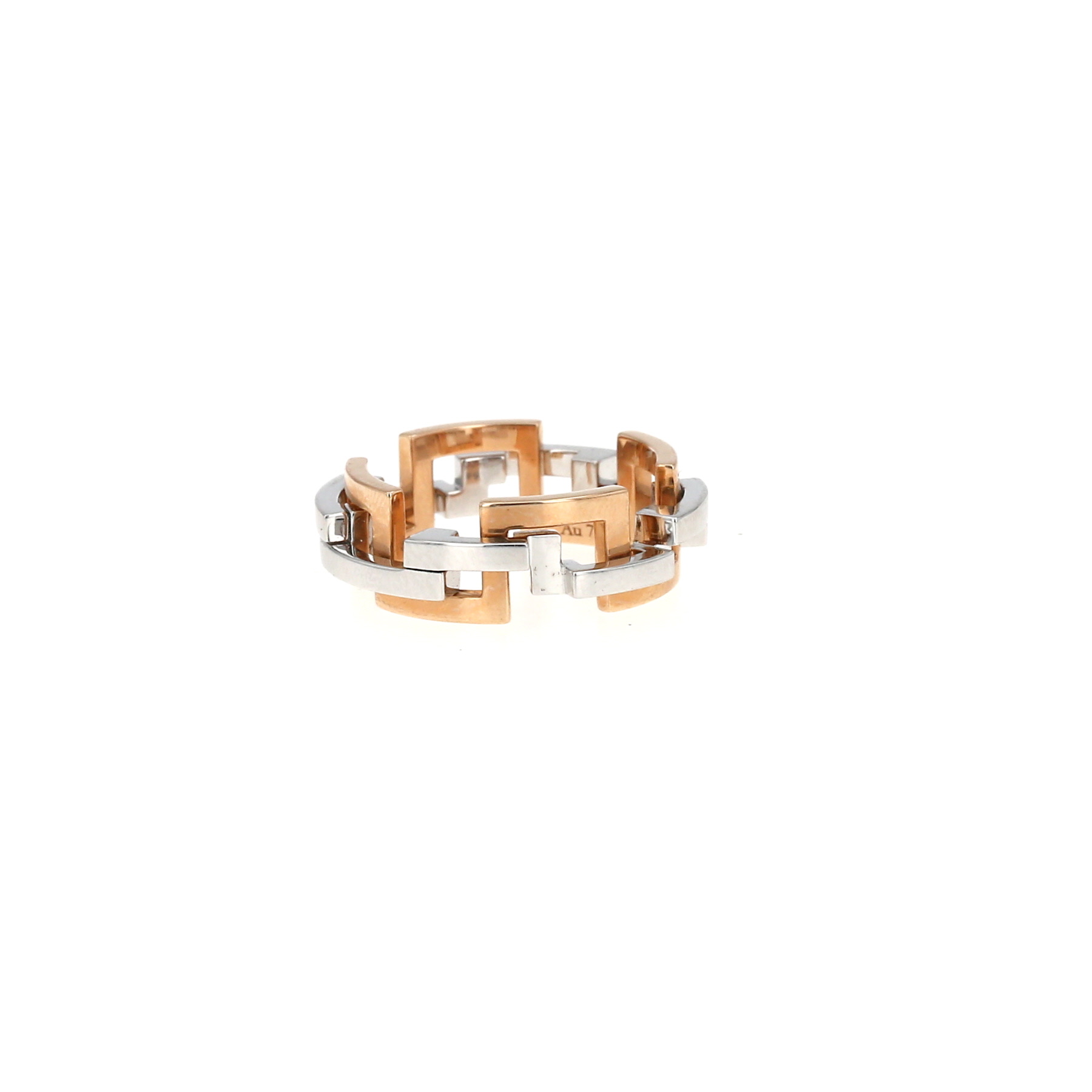 Bague semi-articulée Mellerio Graphic en or rose et or blanc