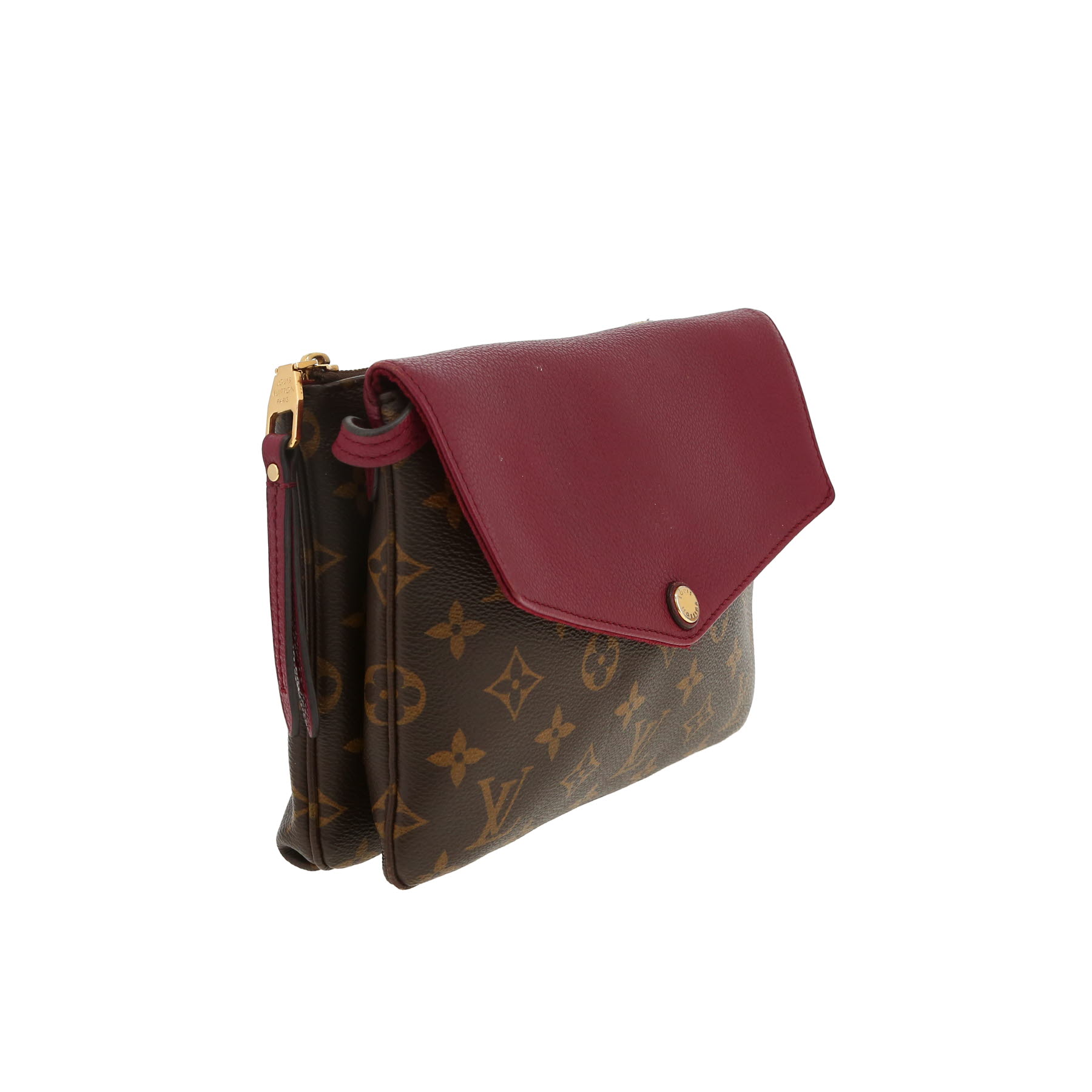 Sac bandoulière Louis Vuitton  Aurore en toile monogram marron et cuir bordeaux