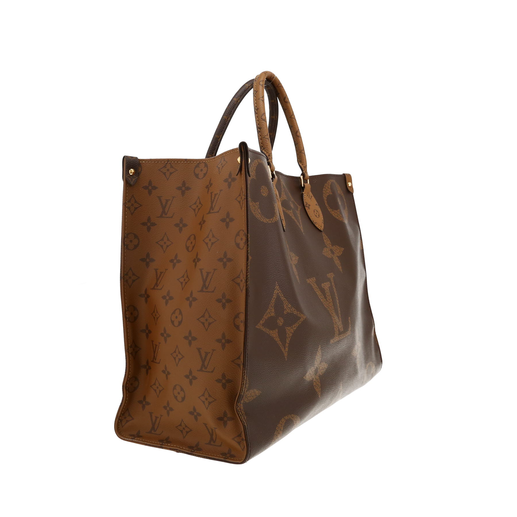 Bolso Cabás Louis Vuitton  Onthego modelo grande  en lona Monogram "Reverso" dos tonos marrón
