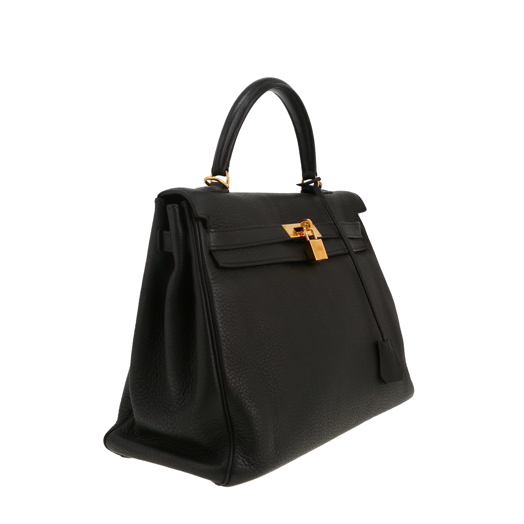 Bolso de mano Hermès  Kelly 35 cm en cuero togo negro